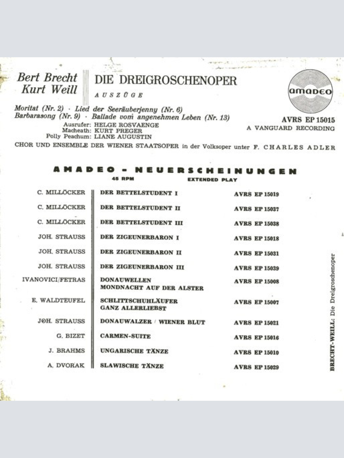 Vinyl / Bert Brecht* / Kurt Weill - Dreigroschenoper
