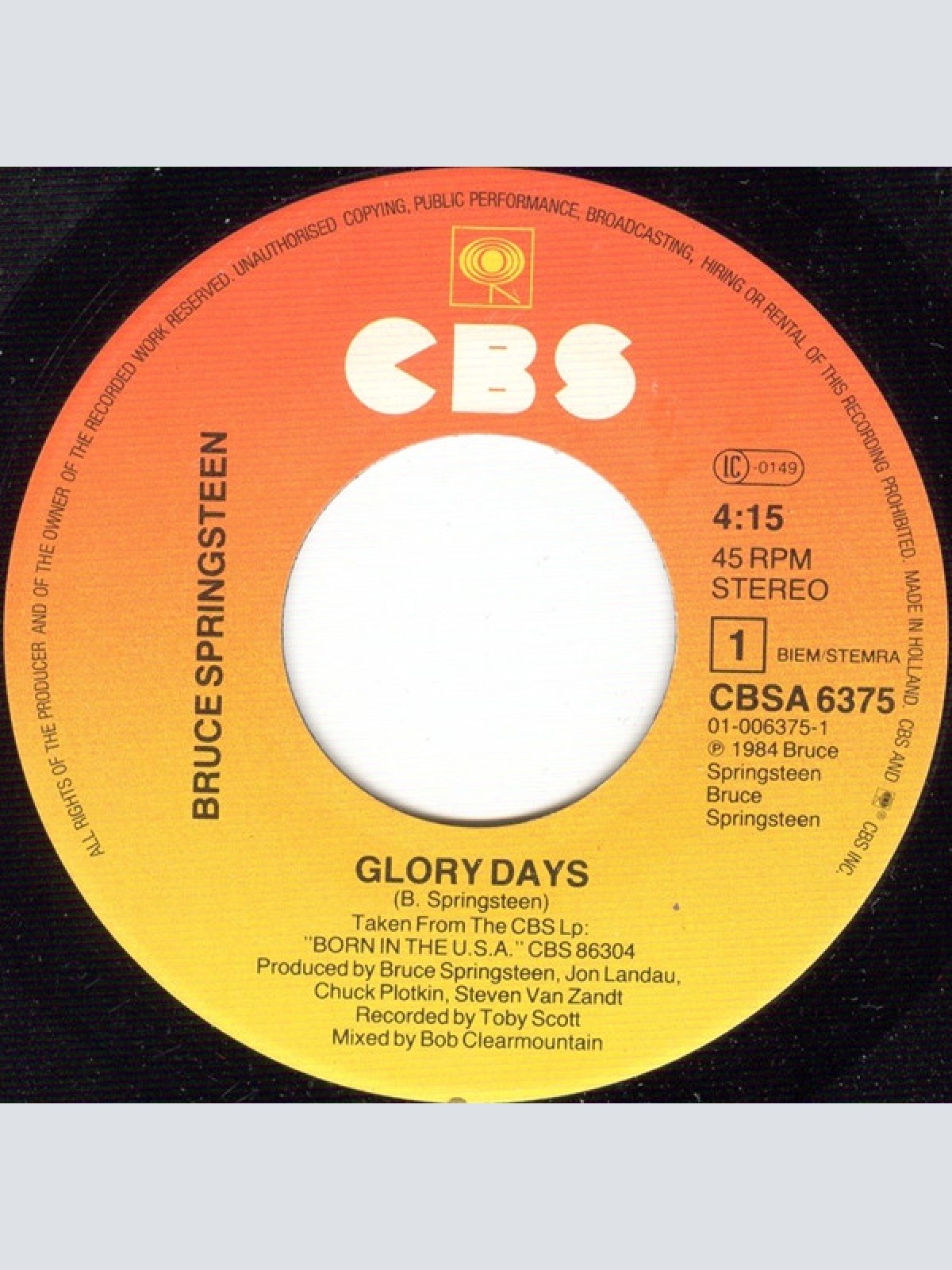 Vinyl / Bruce Springsteen - Glory Days