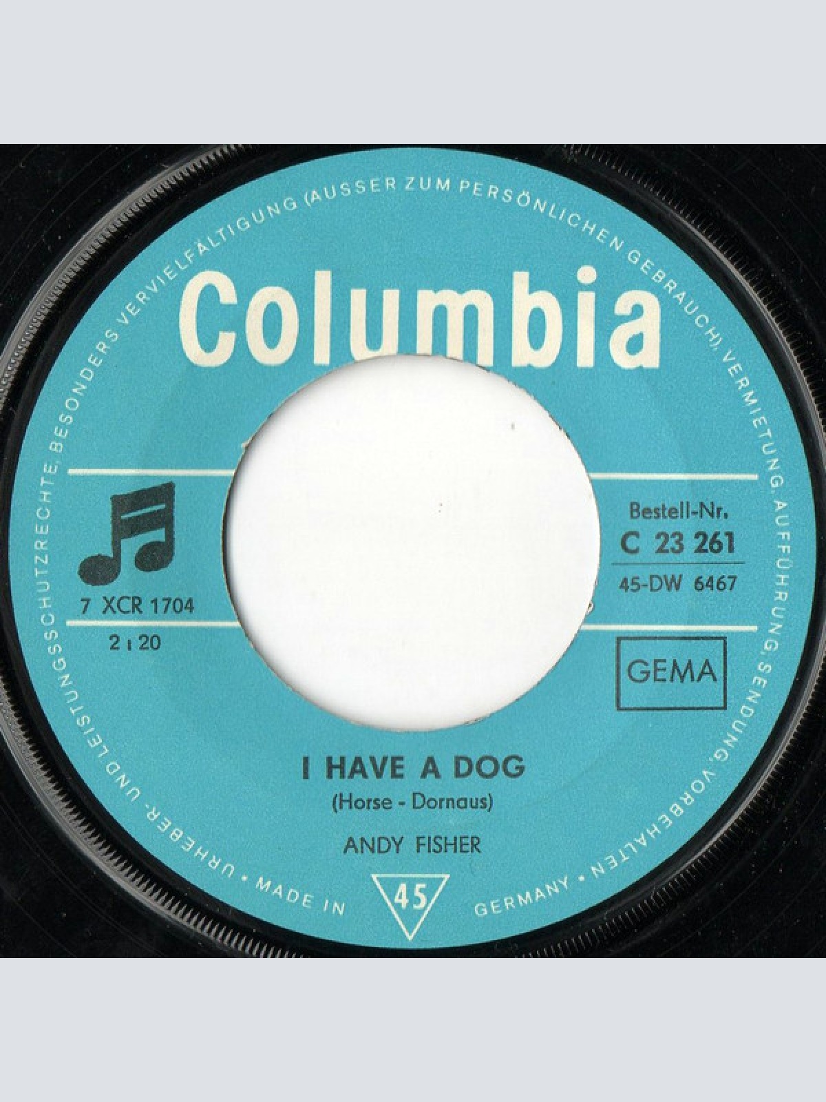 Vinyl / Andy Fisher - Oh, Oh, What A Kiss / I Have A Dog