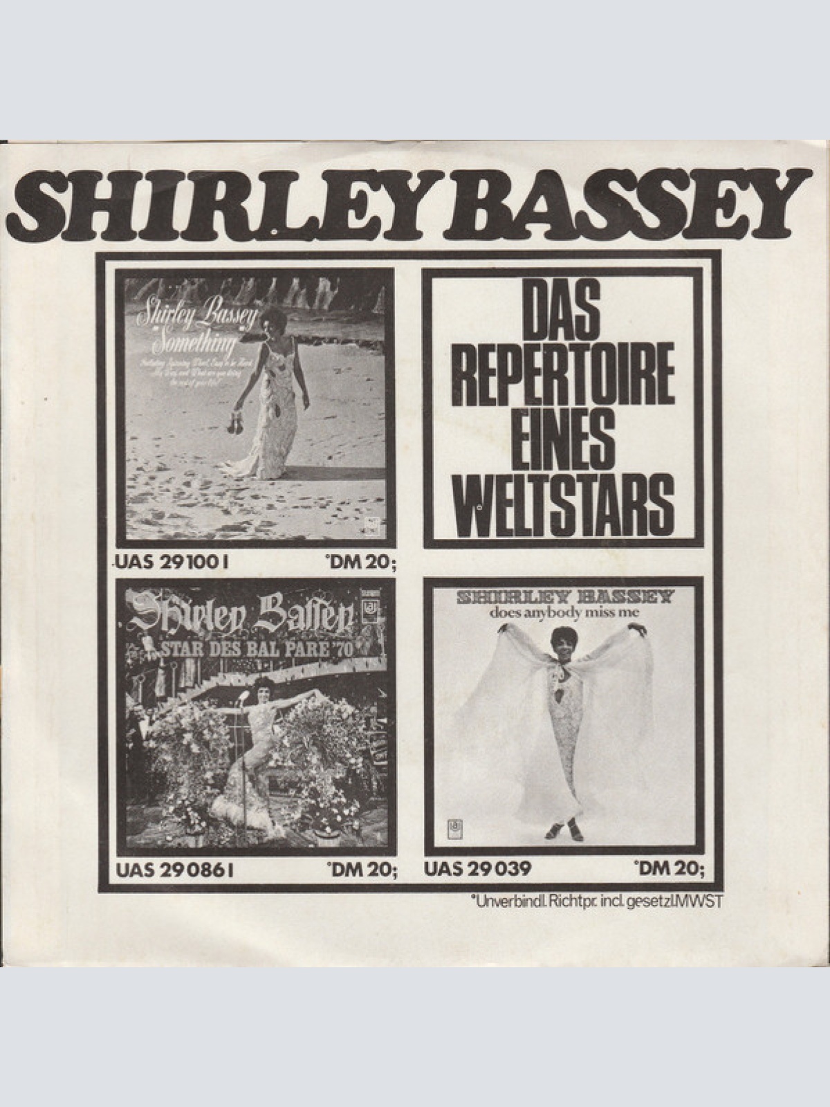 Vinyl / Shirley Bassey - The Fool On The Hill