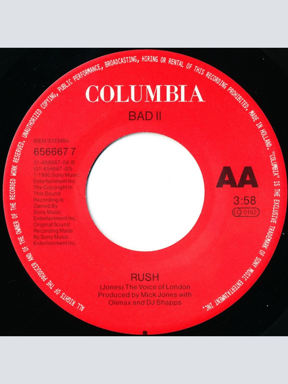 Vinyl / The Clash / BAD II* - Should I Stay Or Should I Go / Rush