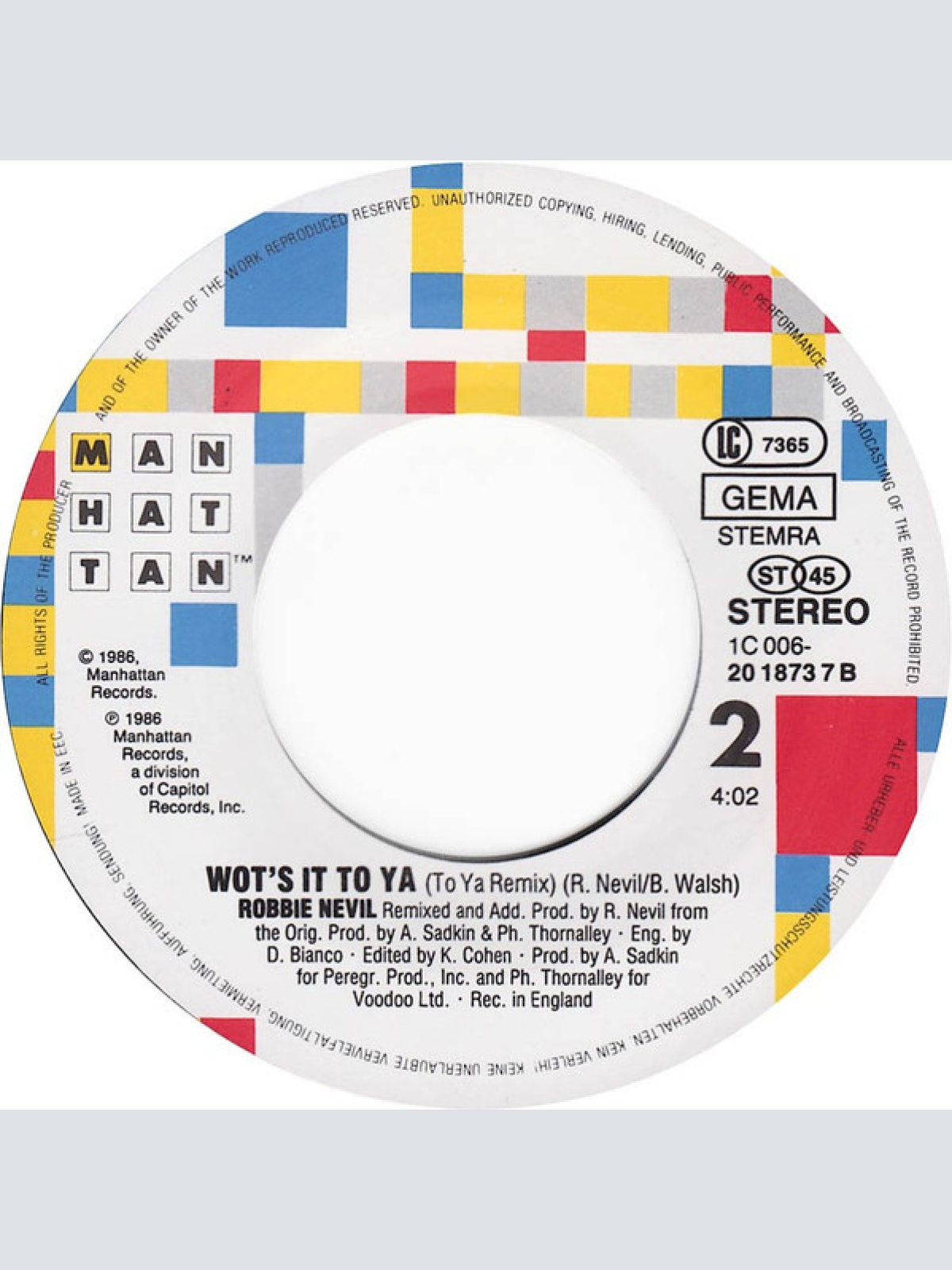 Vinyl / Robbie Nevil - Wot's It To Ya
