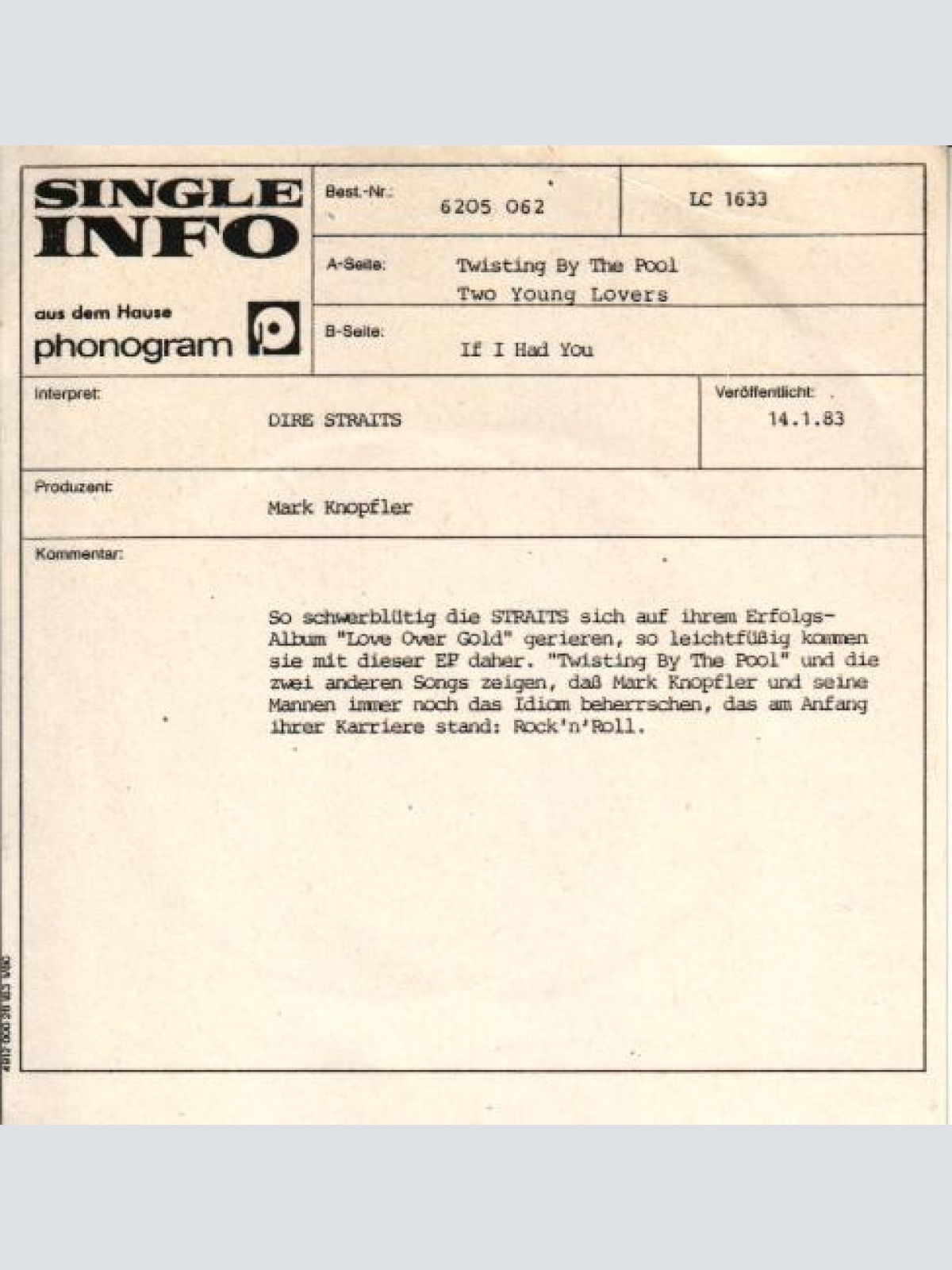 Vinyl / Dire Straits - ExtendeDancEPlay