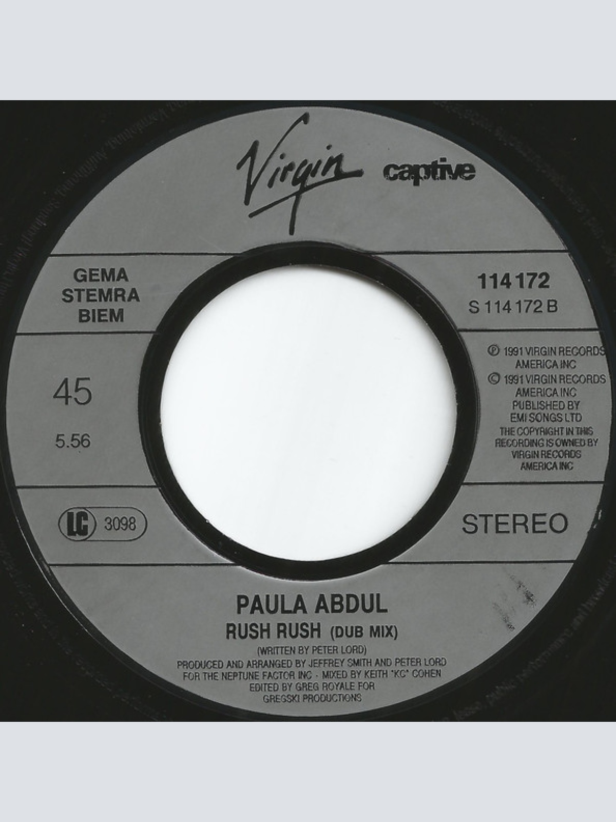 Vinyl / Paula Abdul - Rush Rush