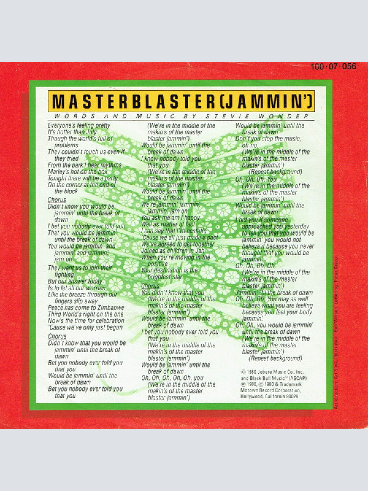 Vinyl / Stevie Wonder - Master Blaster (Jammin')