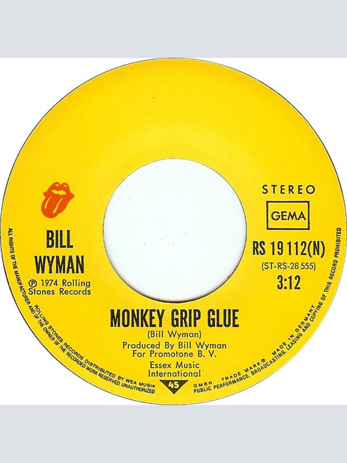 Vinyl / Bill Wyman - Monkey Grip Glue