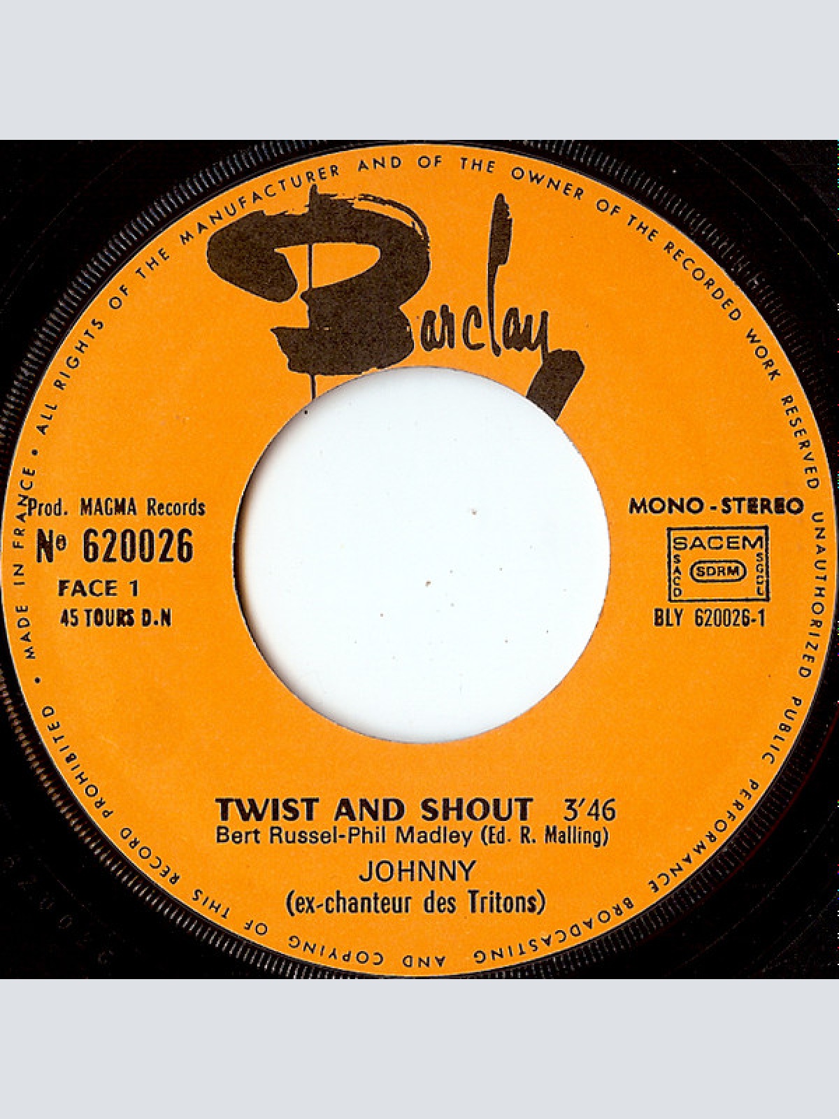 Vinyl / Johnny Ex-Chanteur Des Tritons* - Twist And Shout