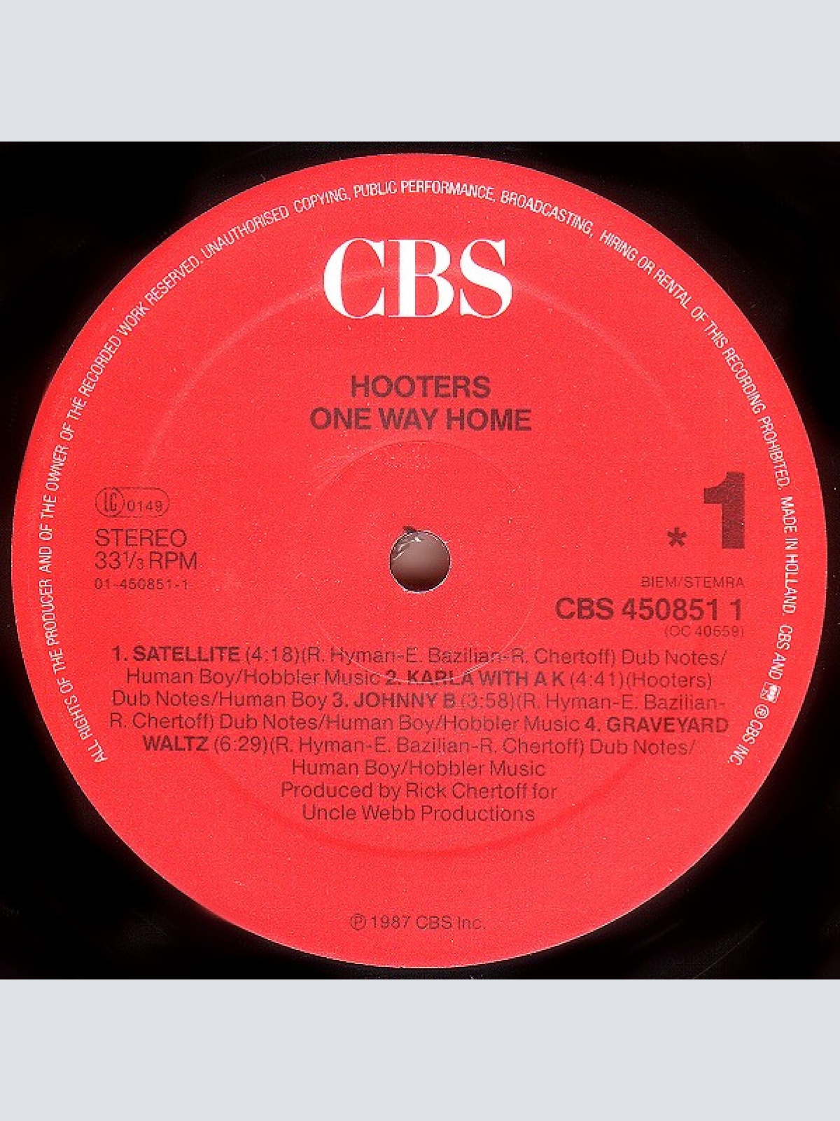 Vinyl / Hooters* - One Way Home