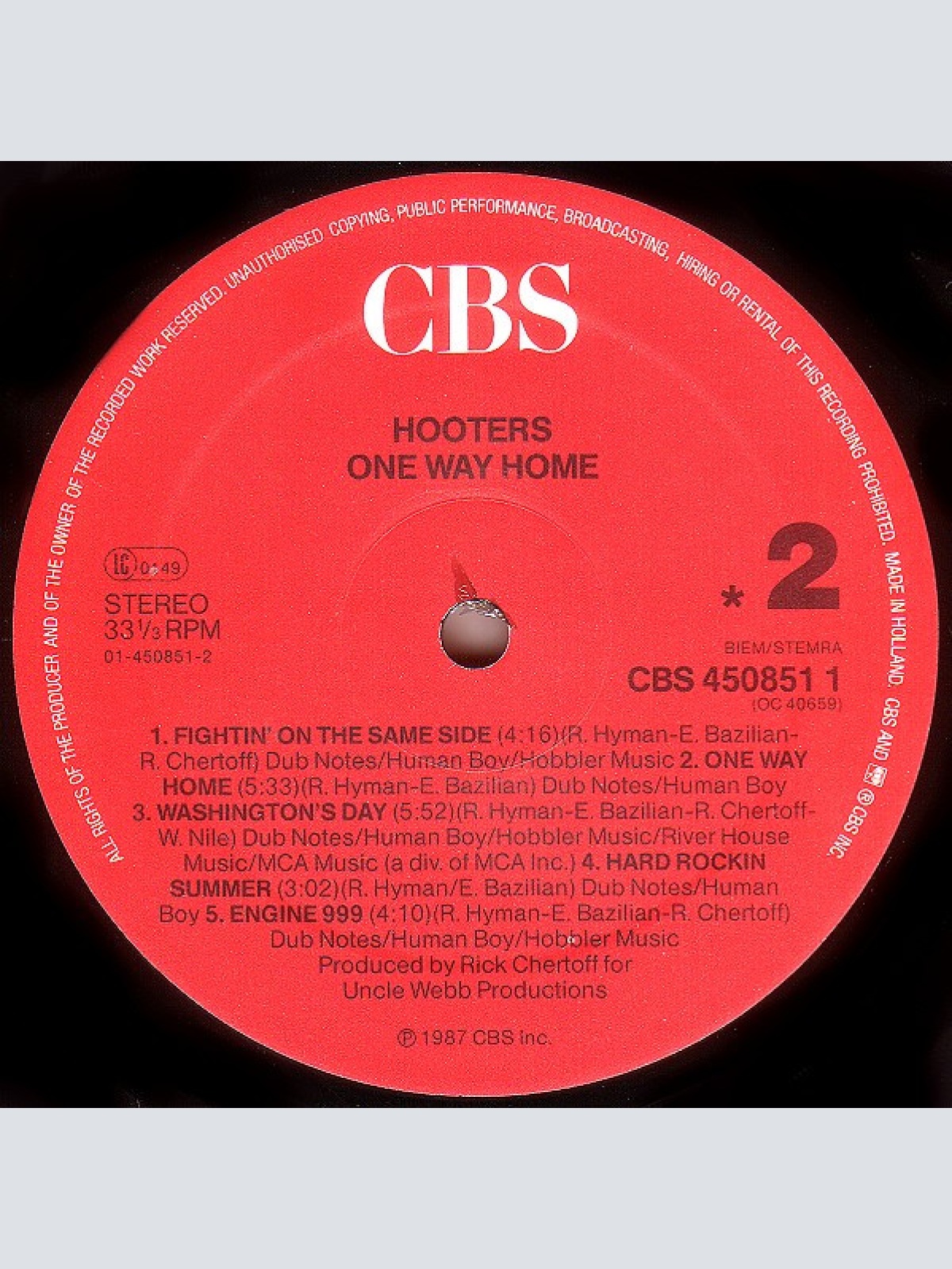 Vinyl / Hooters* - One Way Home