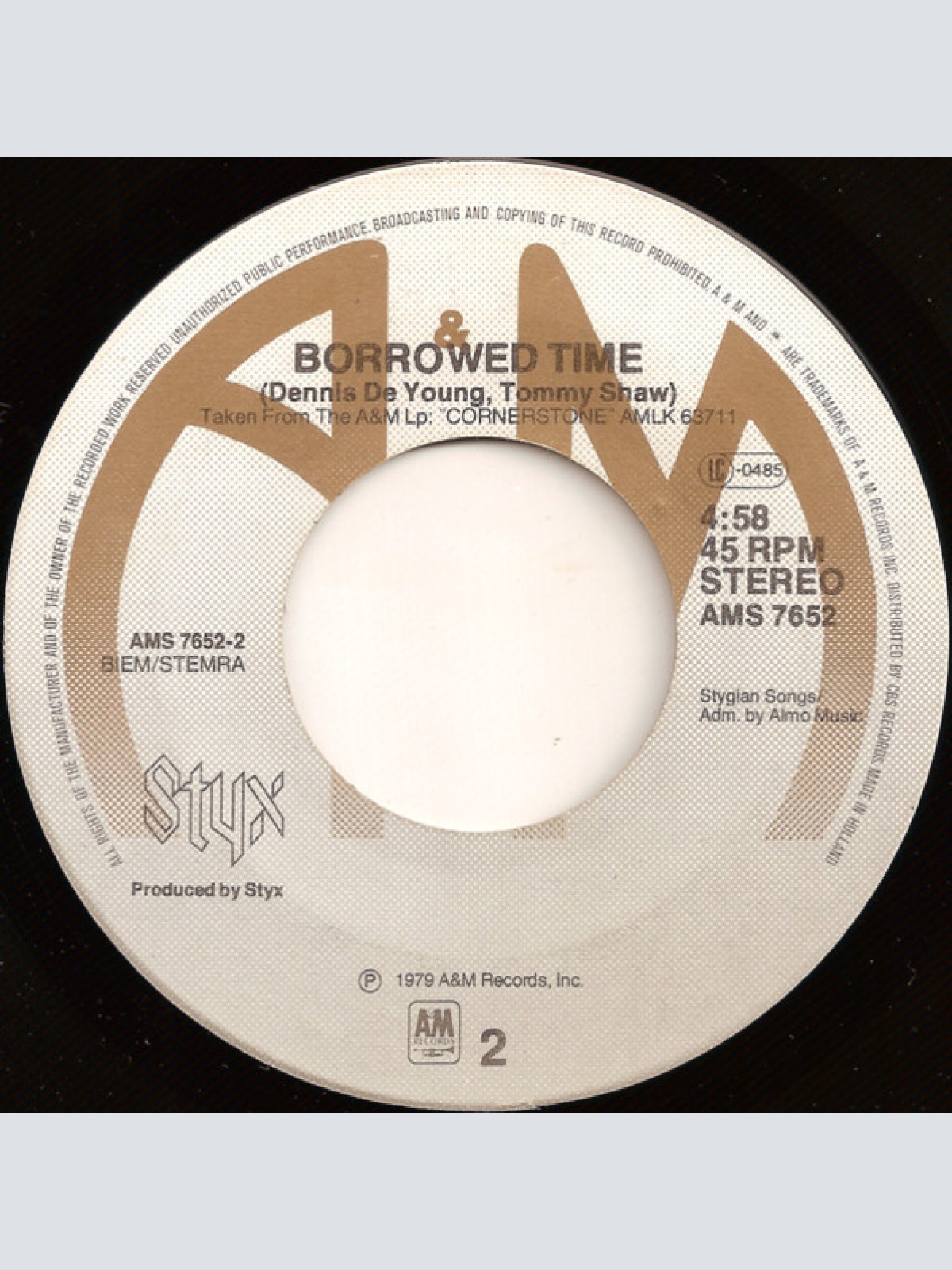 Vinyl / Styx - Boat On The River