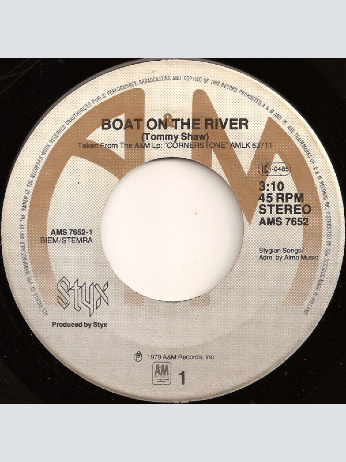 Vinyl / Styx - Boat On The River