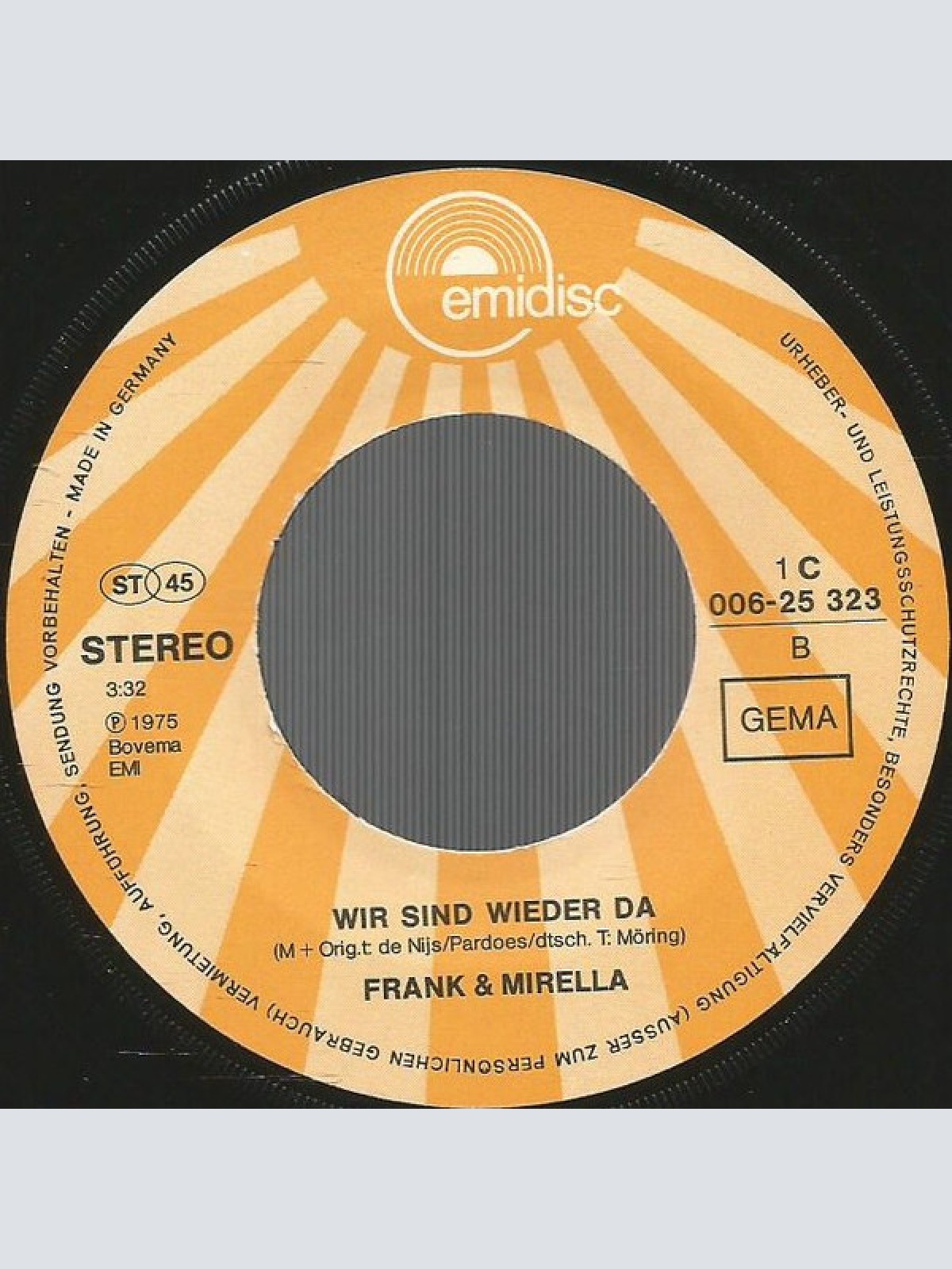 Vinyl / Frank & Mirella - Morgen, Morgen, Nur Nicht Heute