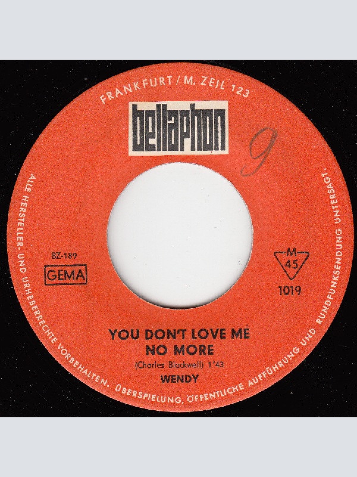 Vinyl / Wendy (12) - You Don't Love Me No More