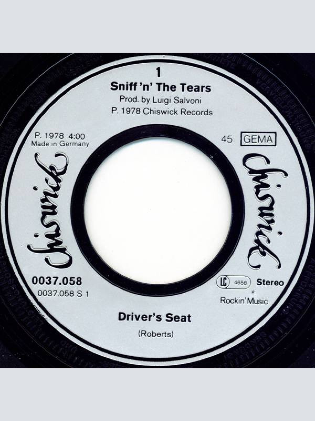 Vinyl / Sniff 'n' the Tears - Driver's Seat