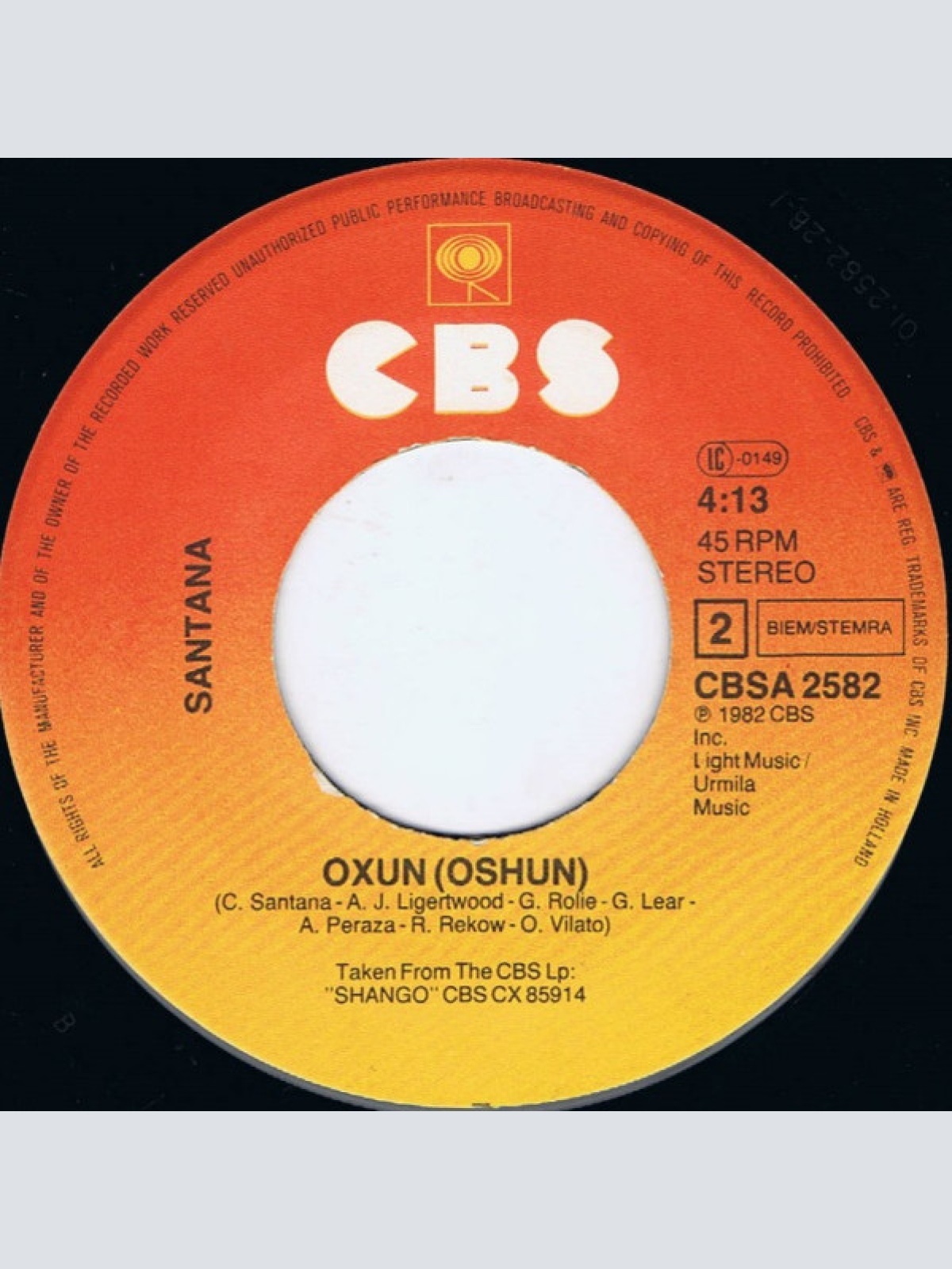 Vinyl / Santana - Hold On