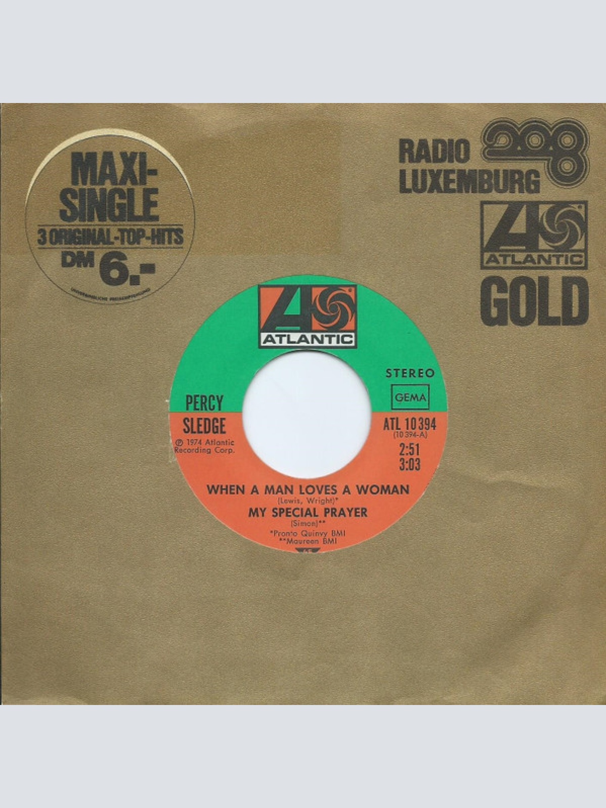 Vinyl / Percy Sledge - When A Man Loves A Woman / My Special Prayer