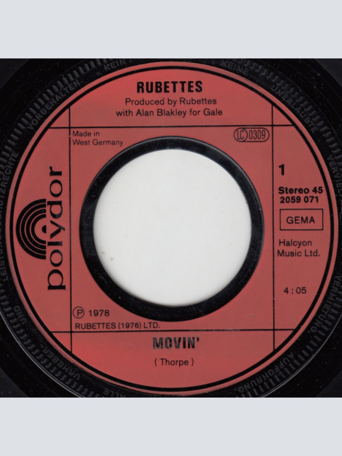 Vinyl / Rubettes* - Movin'