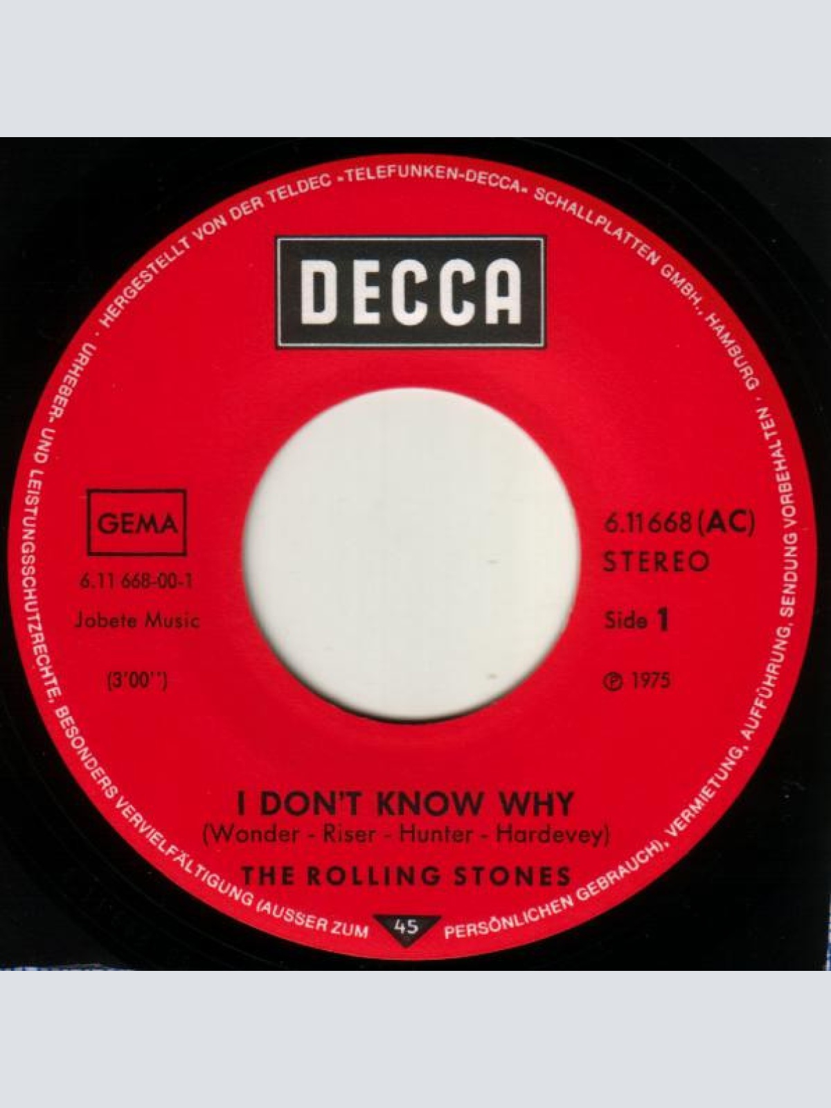 Vinyl / The Rolling Stones - I Don't Know Why / Try A Little Harder