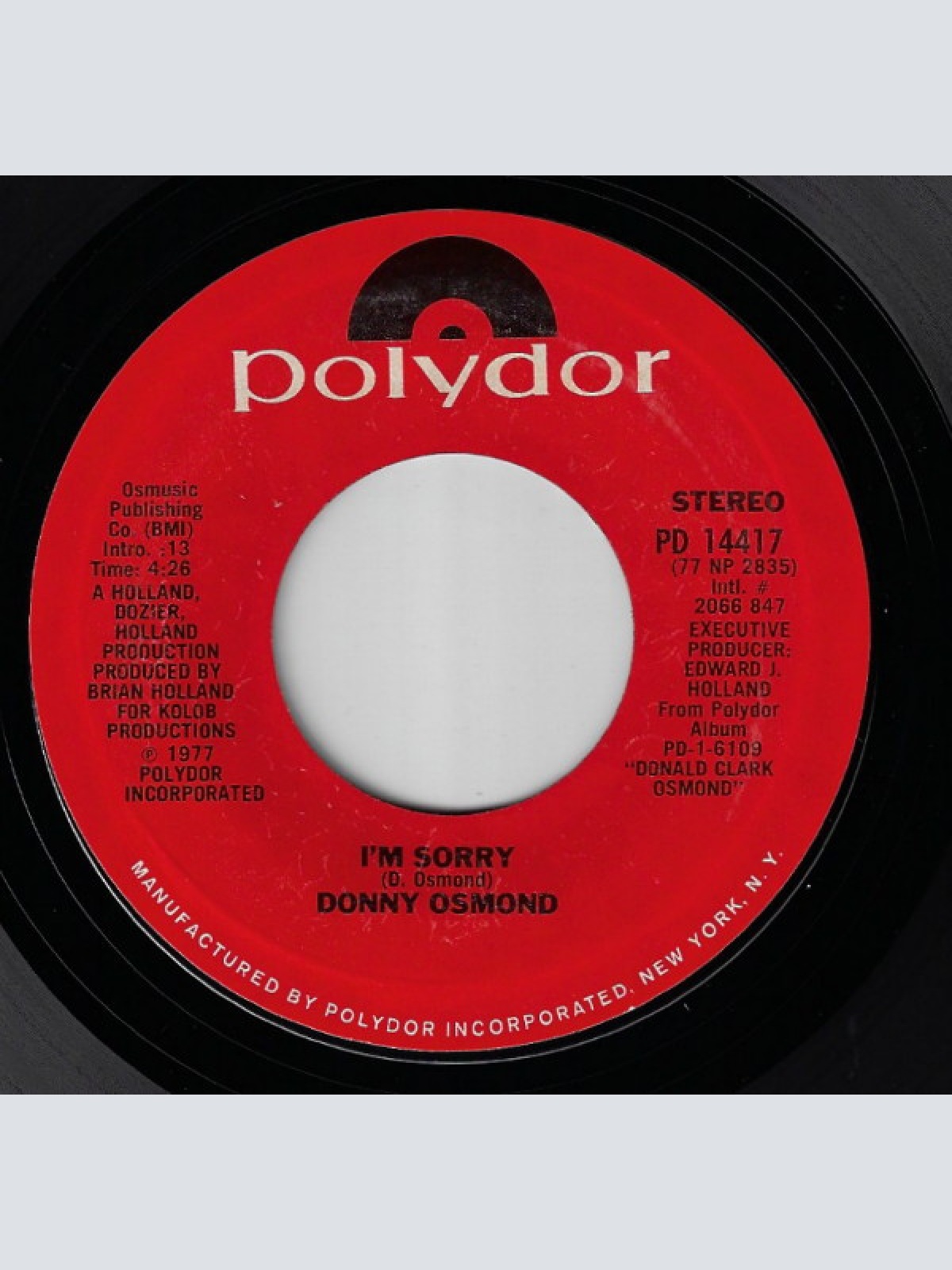 Vinyl / Donny Osmond - I'm Sorry / You've Got Me Dangling On A String