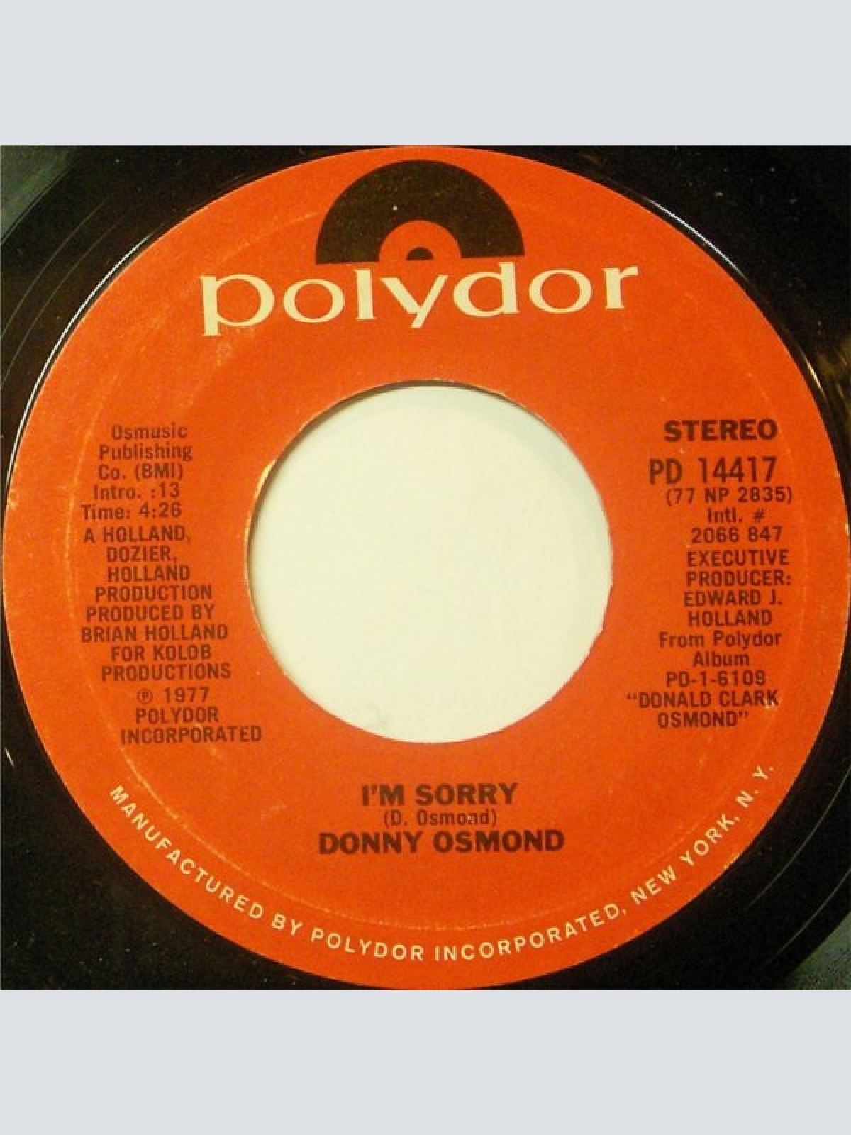 Vinyl / Donny Osmond - I'm Sorry / You've Got Me Dangling On A String