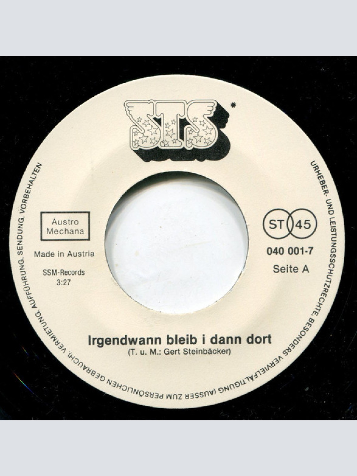 Vinyl / STS (3) - Irgendwann Bleib I Dann Dort / Einmannband