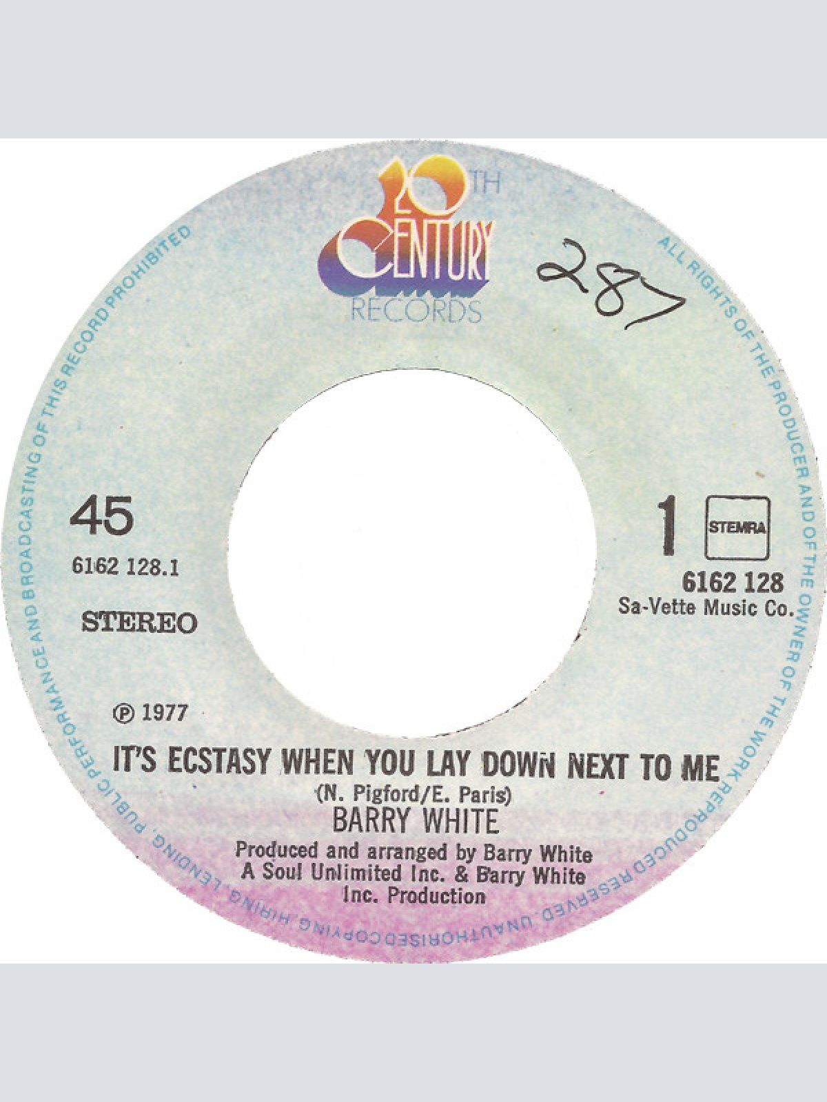 Vinyl / Barry White - It's Ecstasy When You Lay Down Next To Me