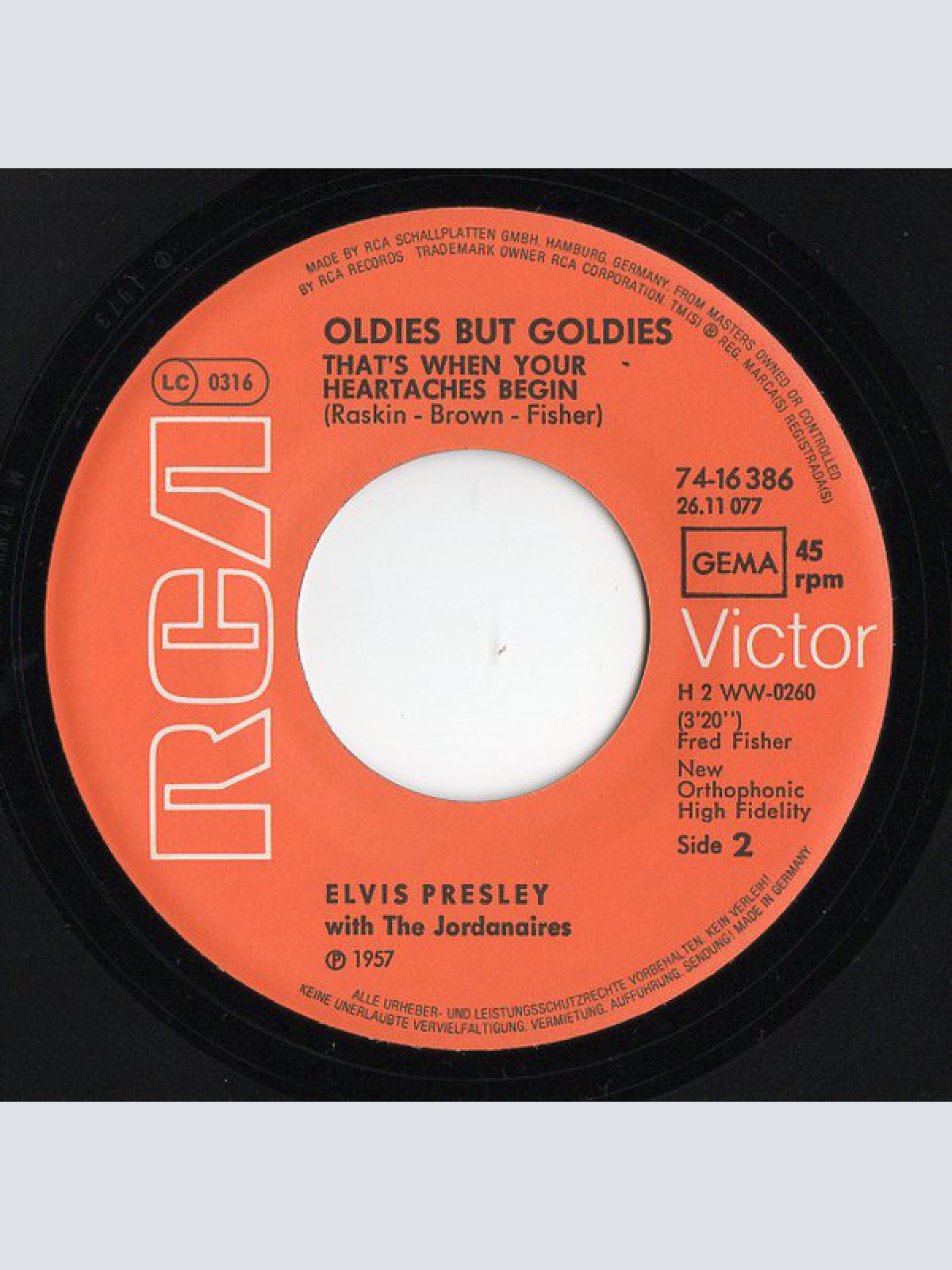 Vinyl / Elvis Presley With The Jordanaires - All Shook Up