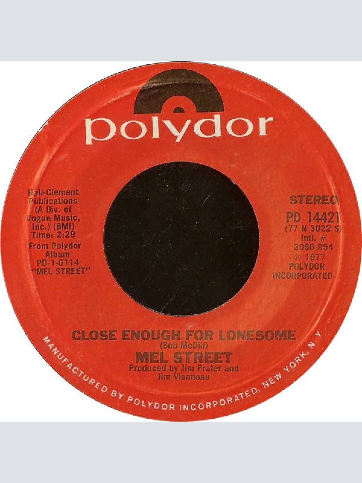 Vinyl / Mel Street - Close Enough For Lonesome
