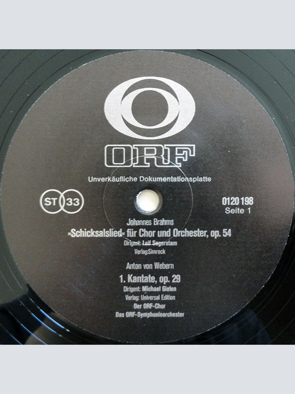 Vinyl / Brahms* - Webern* - Verdi* - Berio* / ORF-Chor, ORF Symphonieorchester - ORF Chor - Orchester - Konzert '77