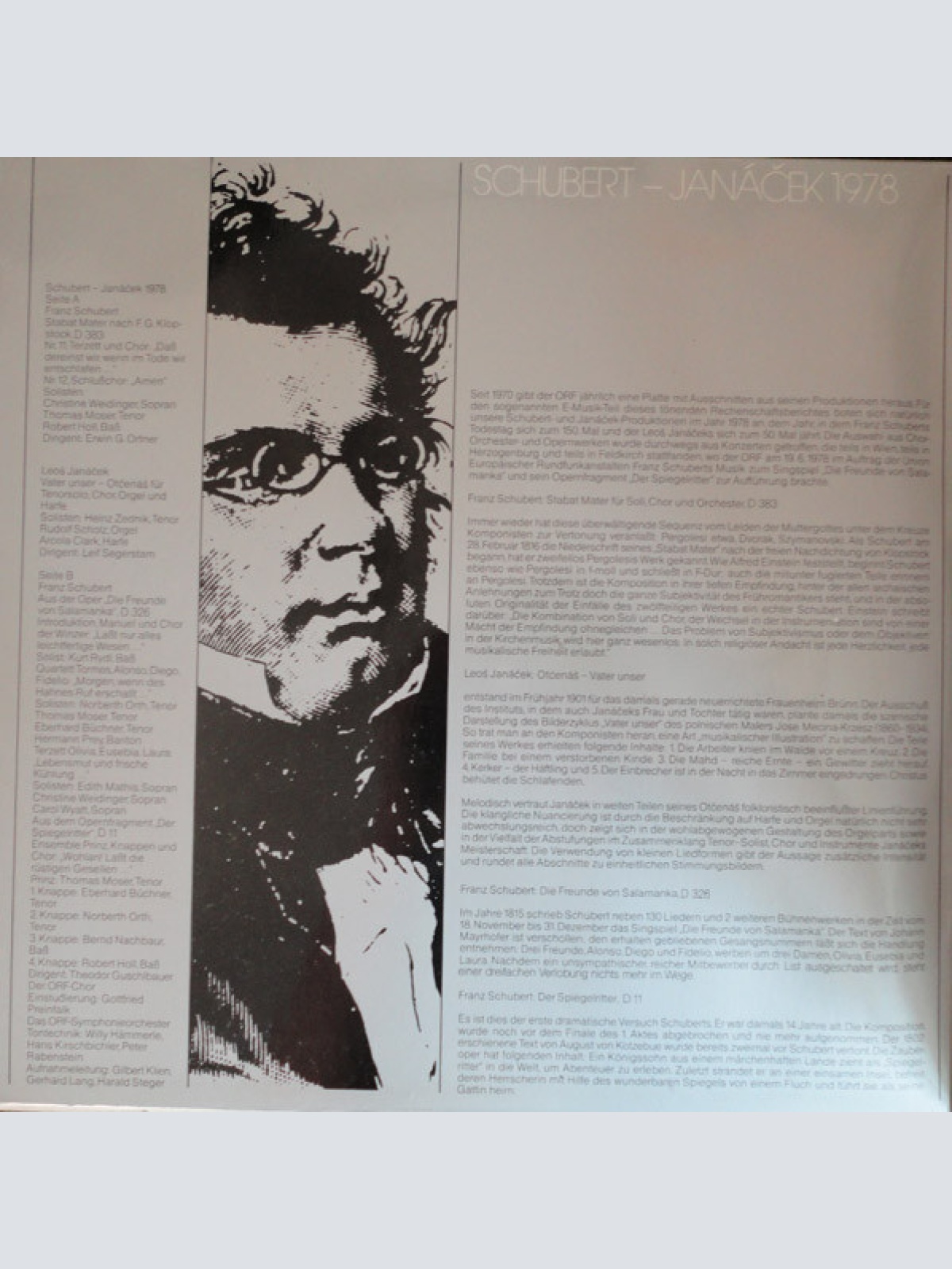 Vinyl / Franz Schubert - Leoš Janáček - ORF Symphonieorchester / ORF Big Band - Erich Kleinschuster - Schubert - Janáček 1978 / Bands Bands Bands Bands