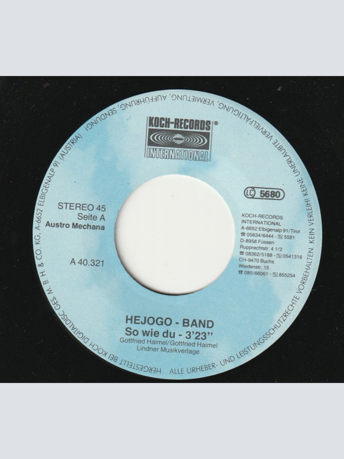 Vinyl / Hejogo Band - So Wie Du