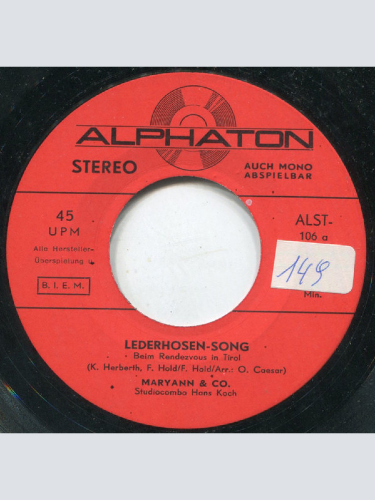 Vinyl / Maryann & Co - Lederhosen-Song / Tiroler Beat