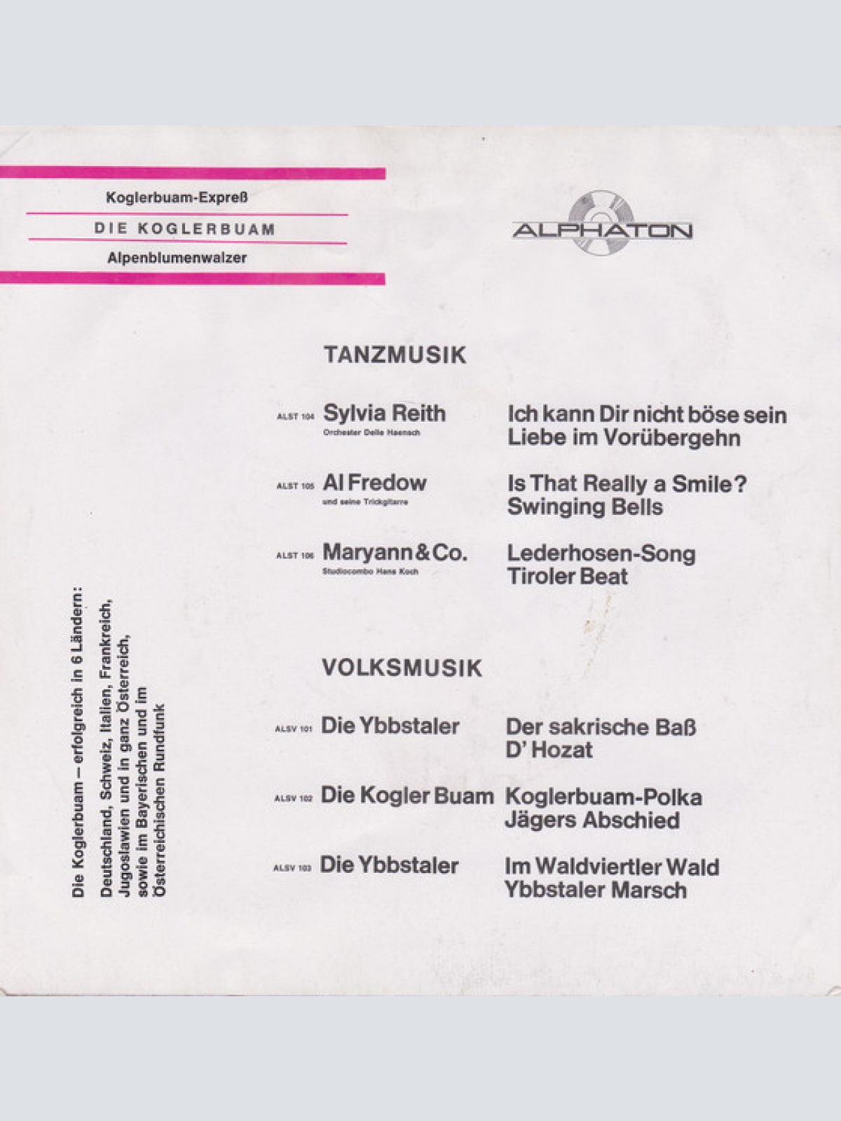 Vinyl / Koglerbuam* - Koglerbuam-Expreß / Alpenblumenwalzer