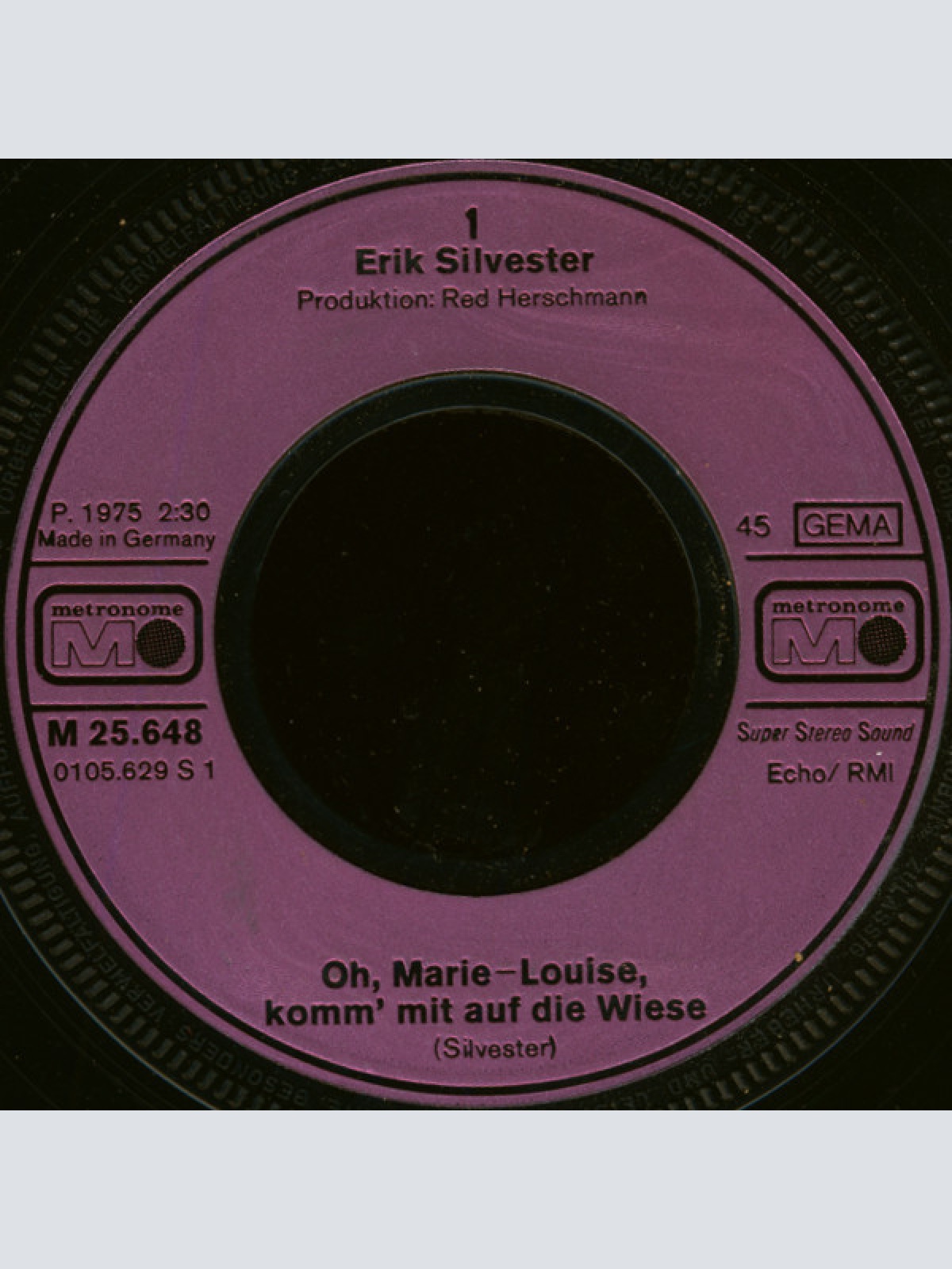 Vinyl / Erik Silvester - Oh, Marie-Louise, Komm' Mit Auf Die Wiese