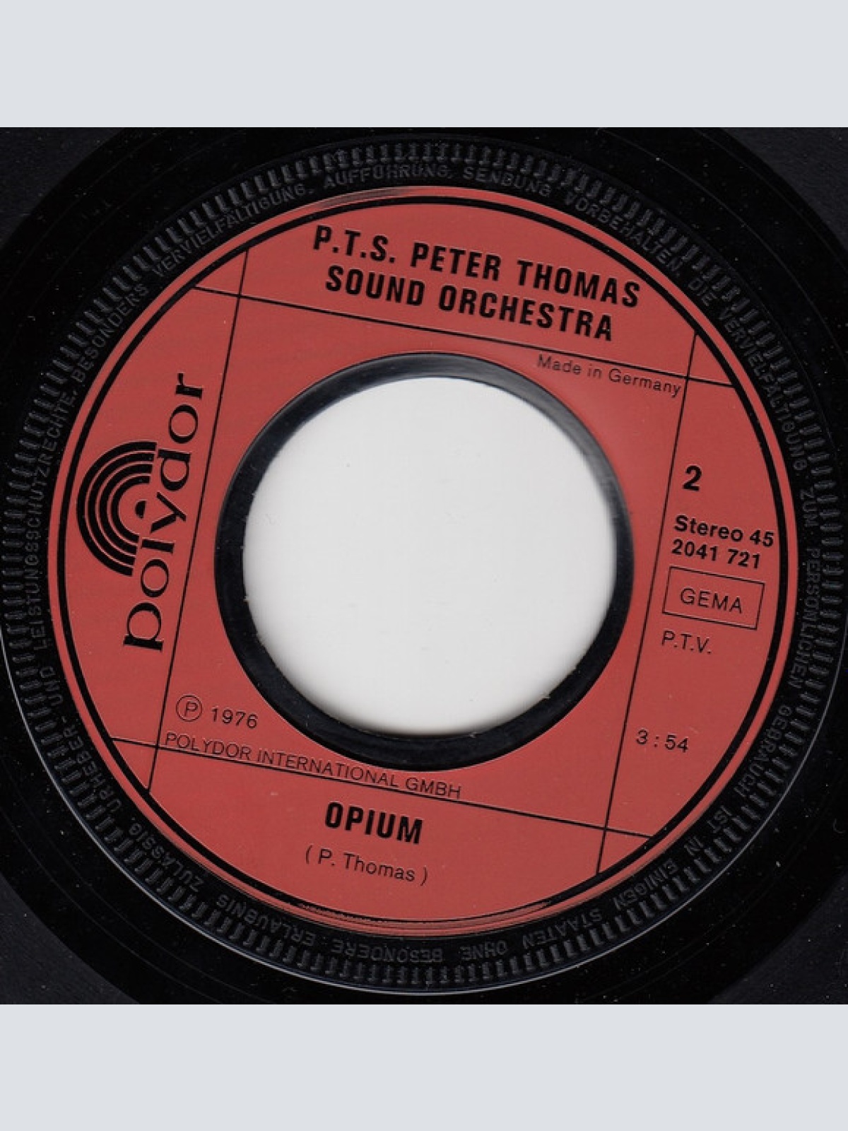 Vinyl / Sabrina (22) / P.T.S. Peter Thomas Sound Orchestra* - Ohne Dich Ist Es Nacht / Opium