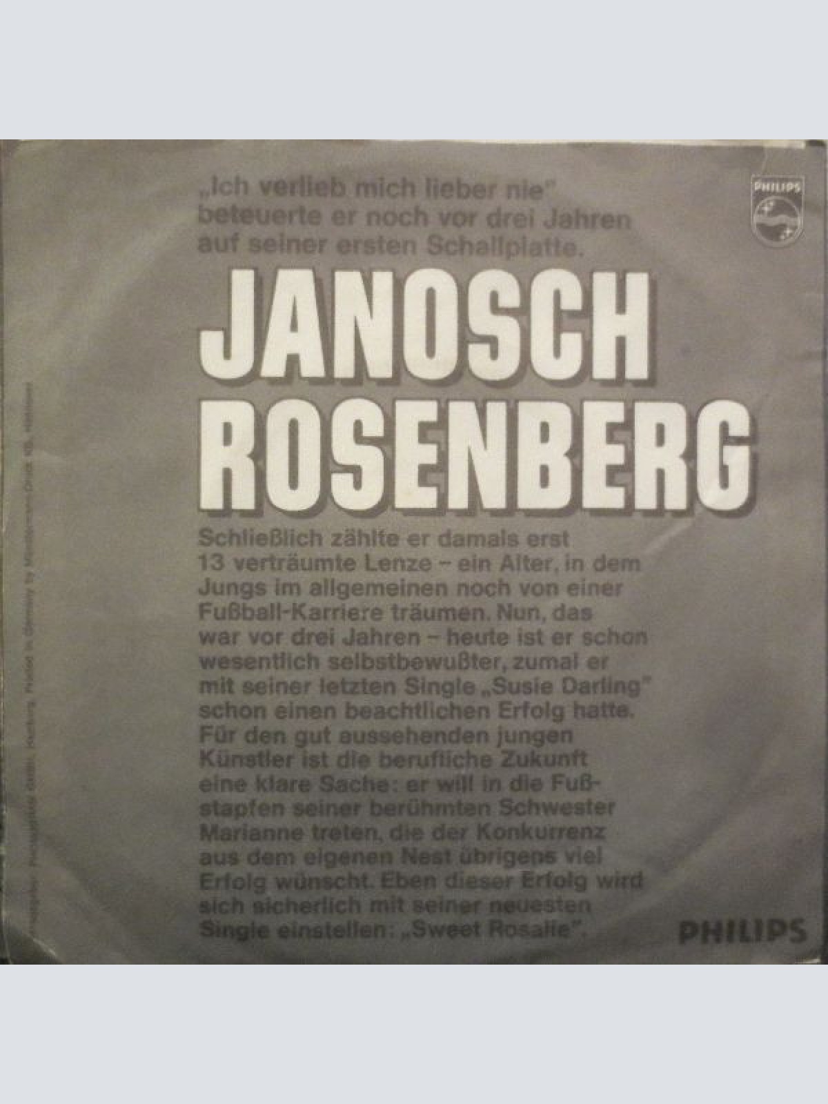 Vinyl / Janosch Rosenberg - Sweet Rosalie