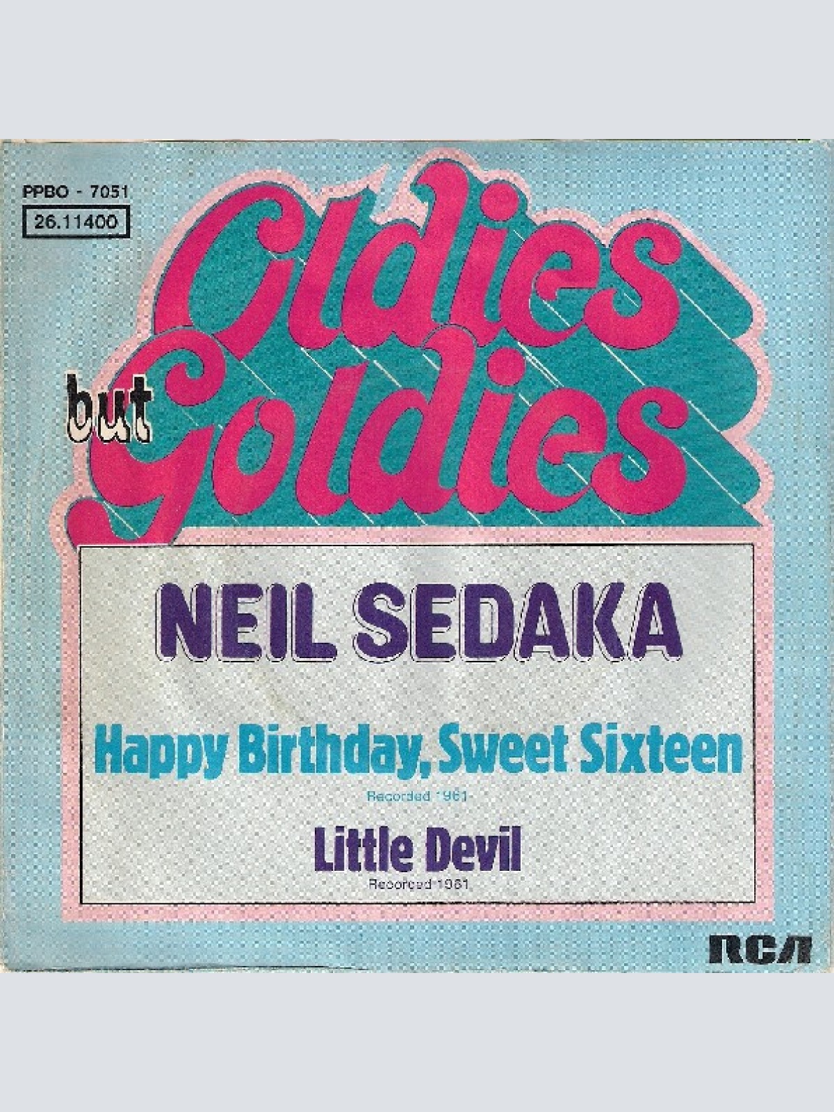 Vinyl / Neil Sedaka - Happy Birthday, Sweet Sixteen / Little Devil