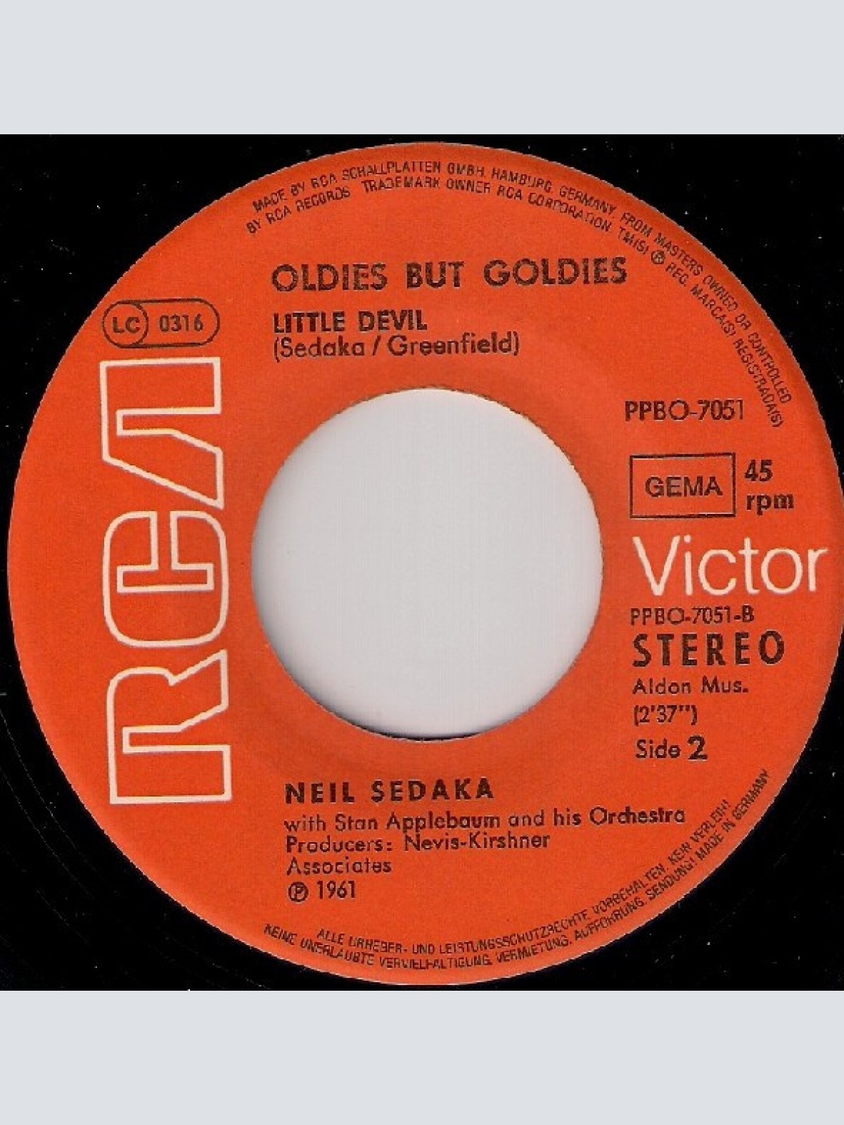 Vinyl / Neil Sedaka - Happy Birthday, Sweet Sixteen / Little Devil