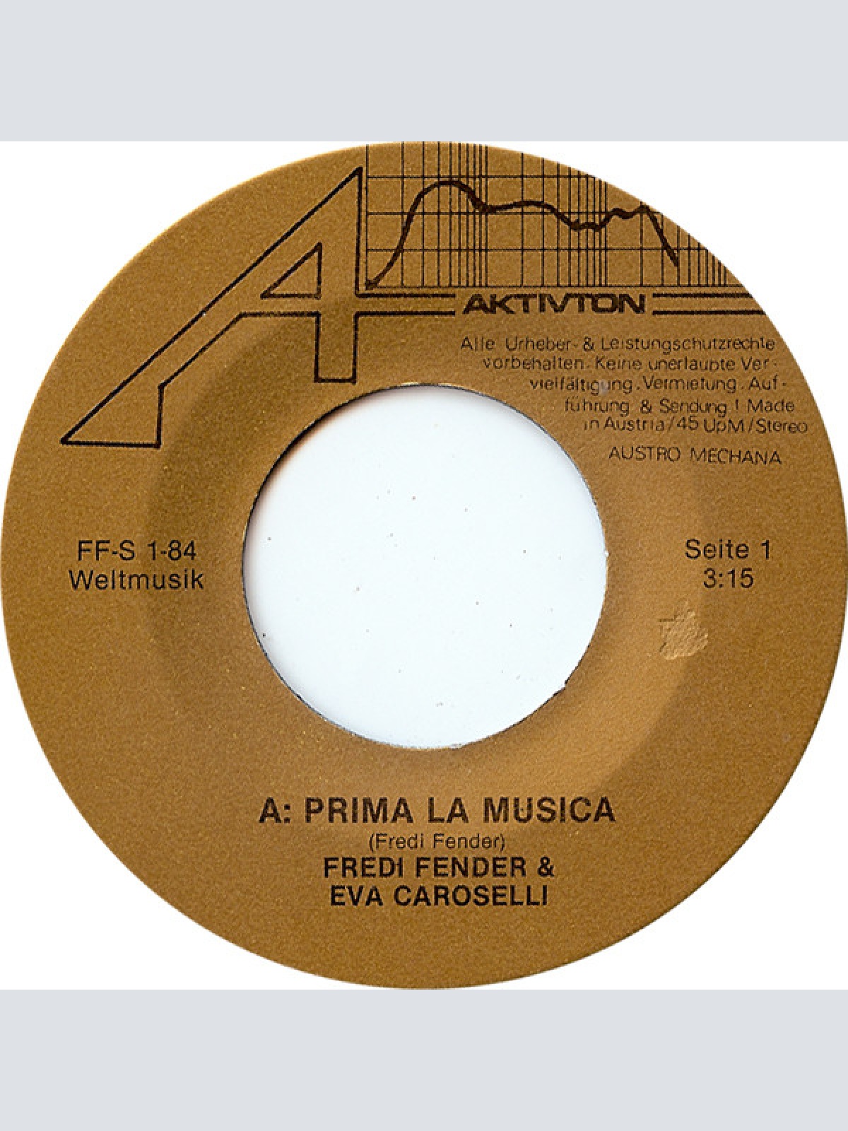 Vinyl / Fredi Fender & Eva Caroselli - Prima La Musica