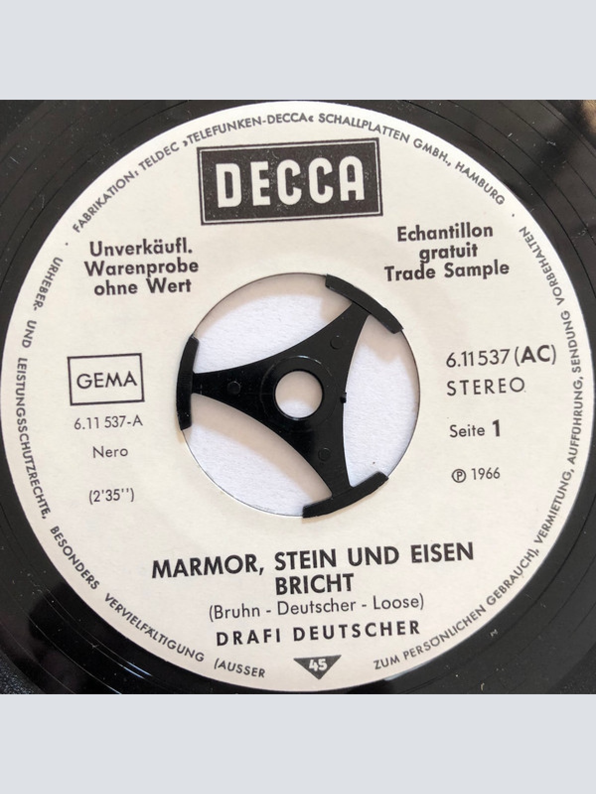 Vinyl / Drafi Deutscher - Marmor, Stein Und Eisen Bricht
