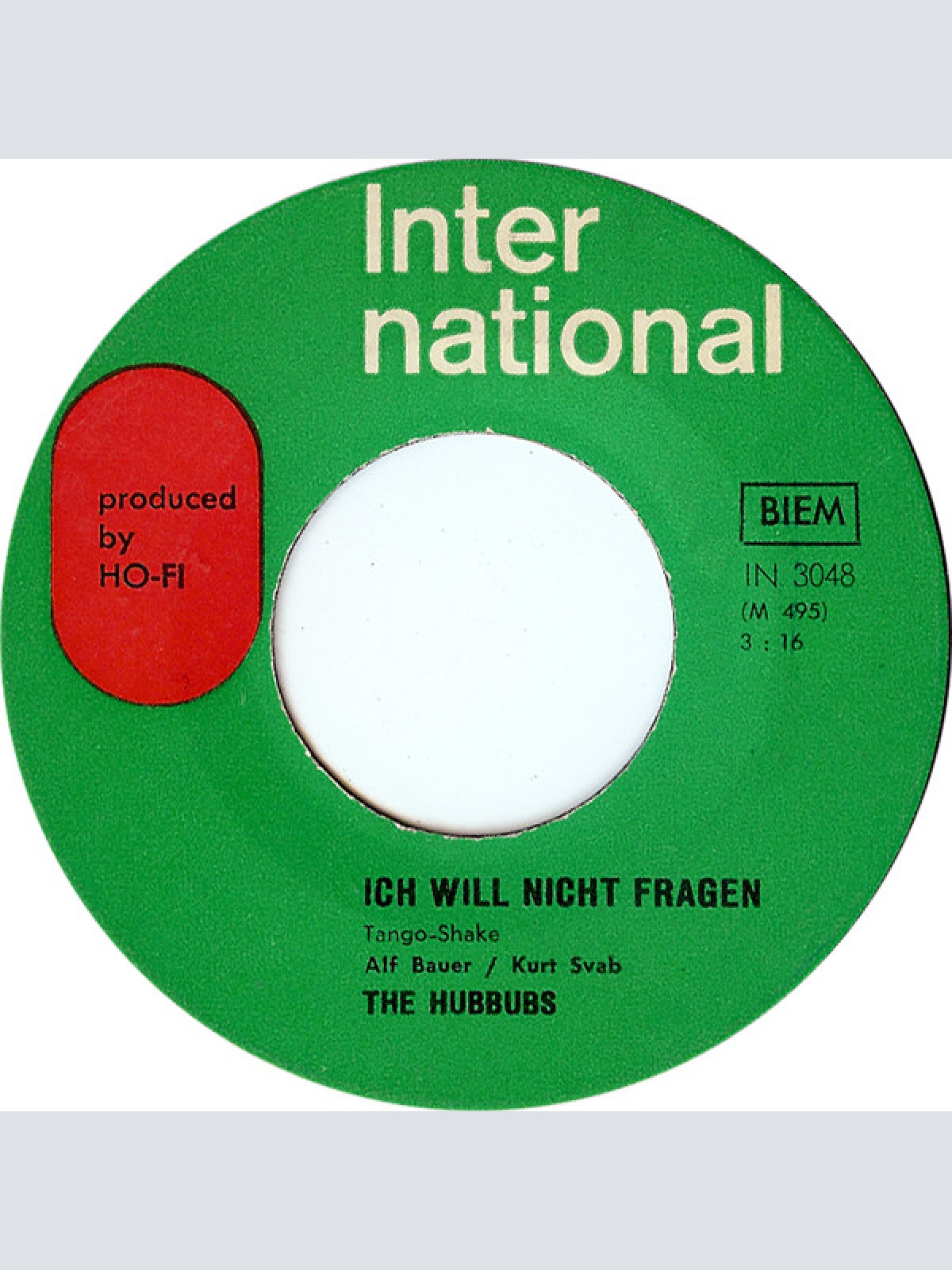 Vinyl / The Hubbubs - Shake "Evergreen" / Ich Will Nicht Fragen