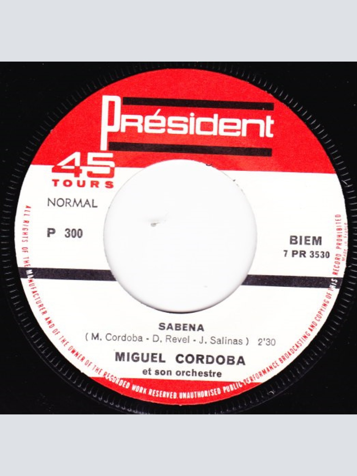 Vinyl / Miguel Cordoba Et Son Orchestre - Sabena