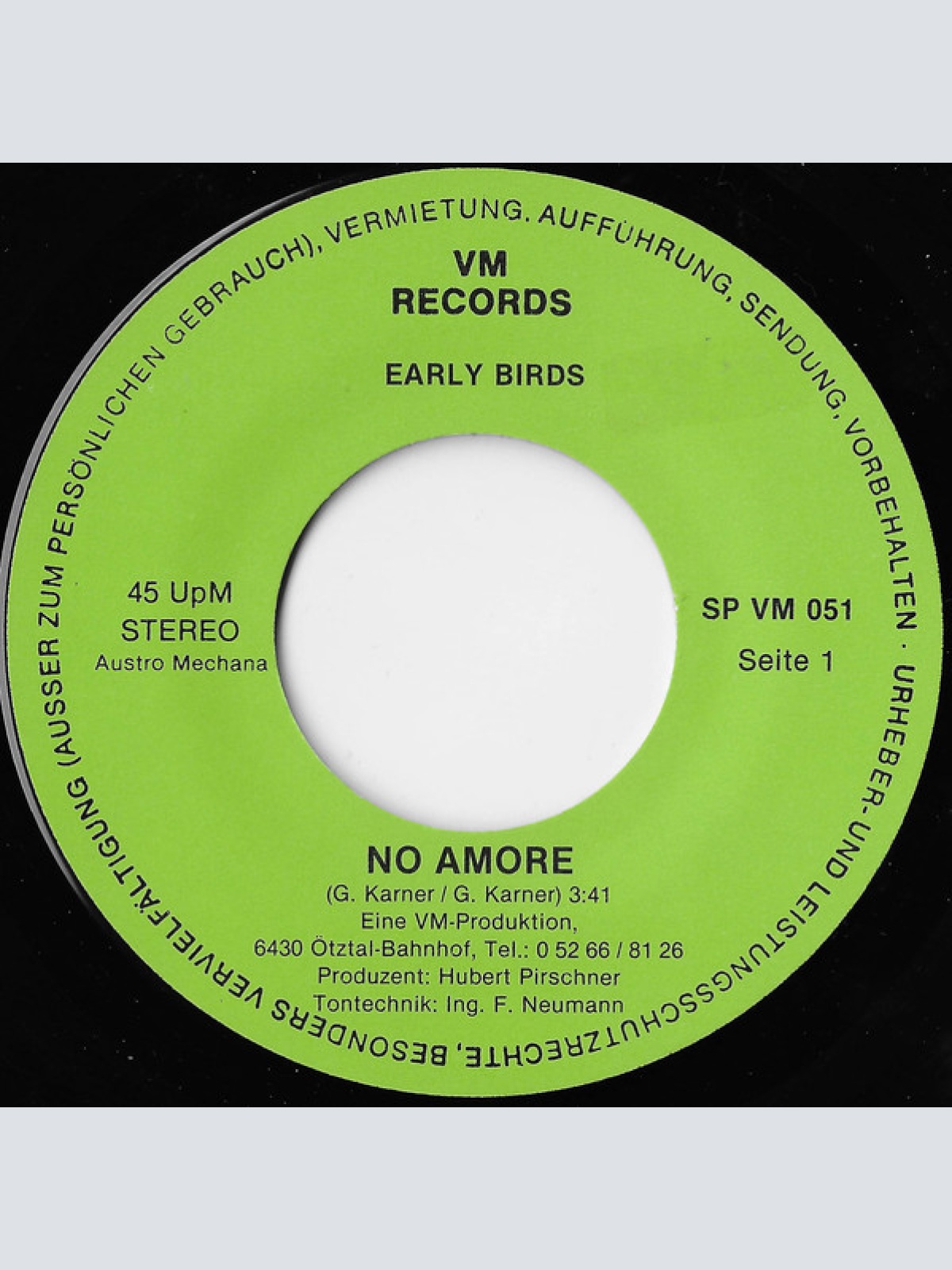 Vinyl / Early Birds - No Amore / Nightflight To Universe