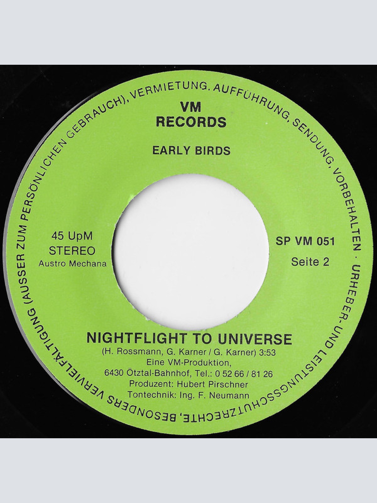 Vinyl / Early Birds - No Amore / Nightflight To Universe
