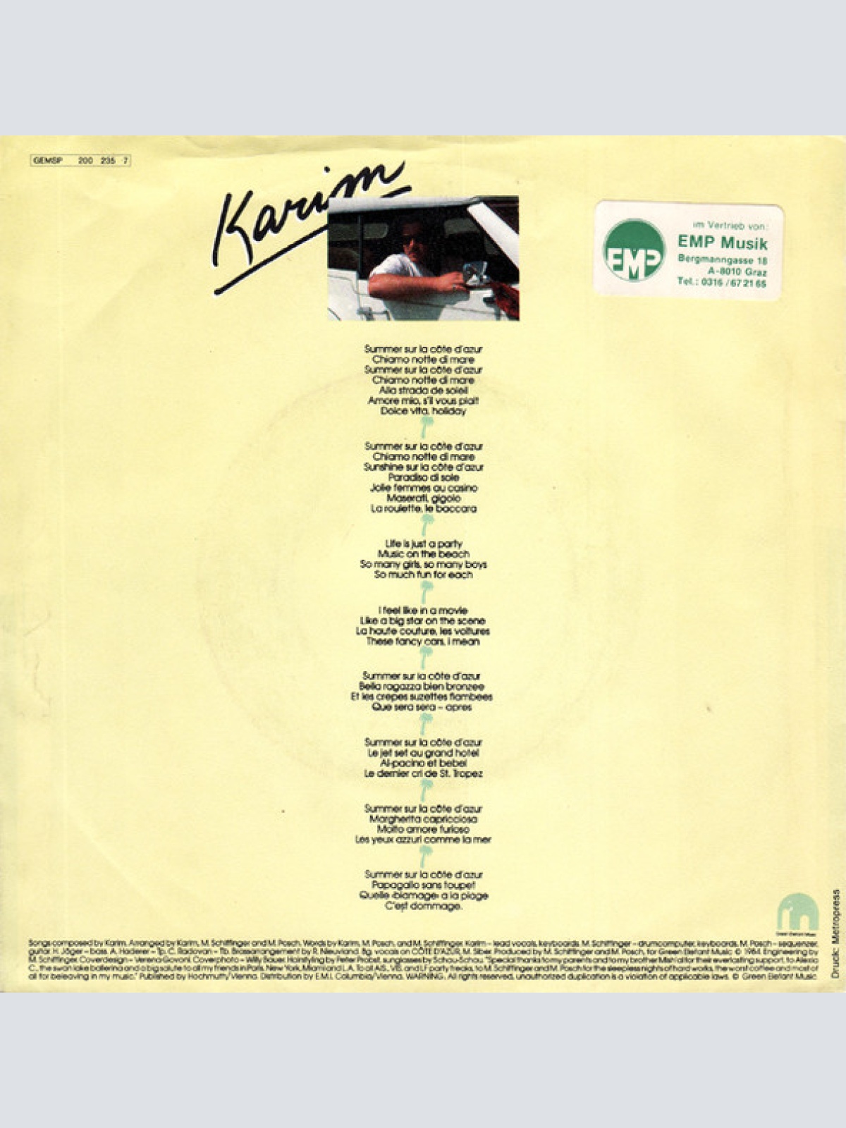 Vinyl / Karim (27) - Summer Sur La Côte d’Azur