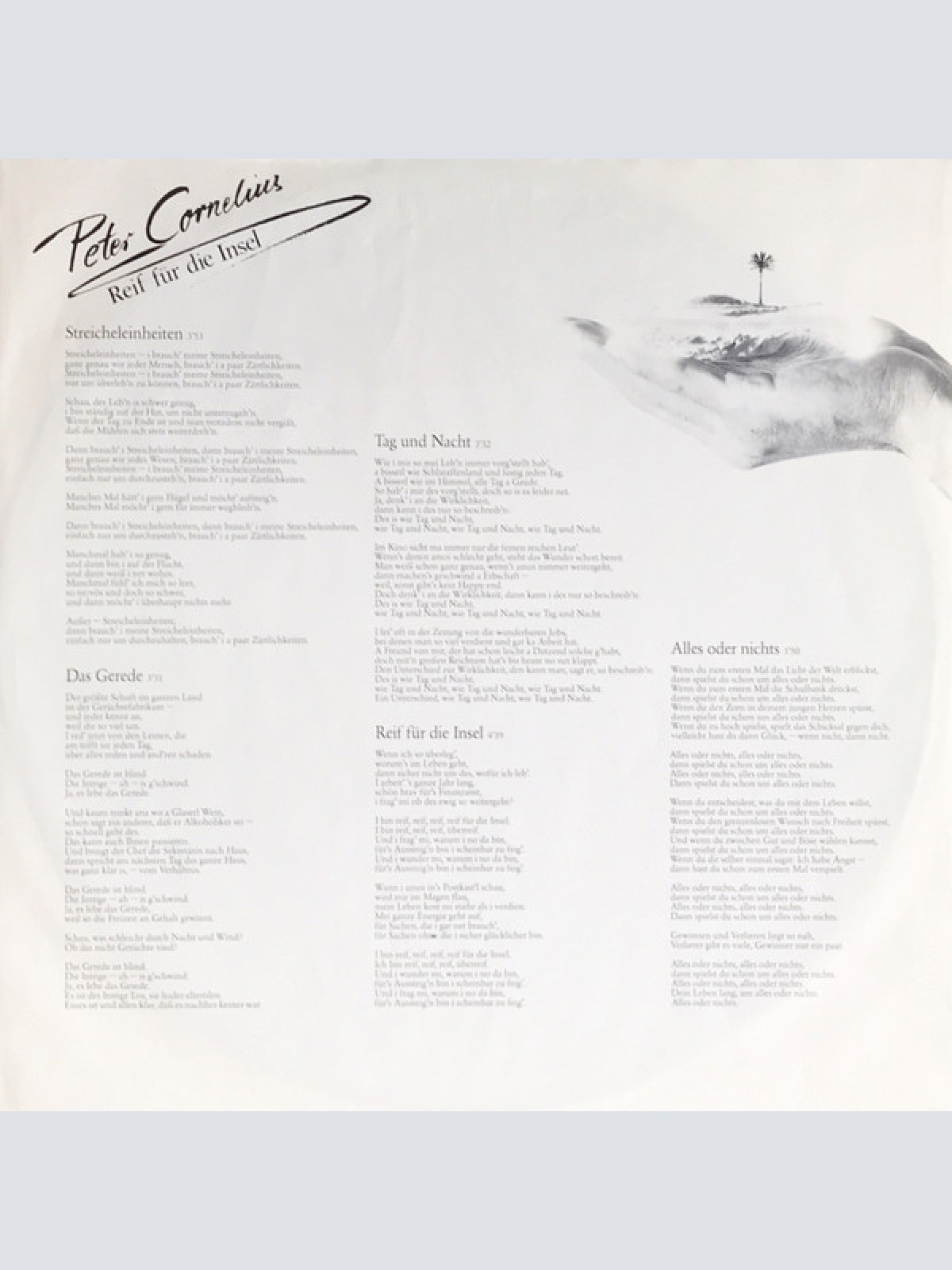 Vinyl / Peter Cornelius - Reif Für Die Insel