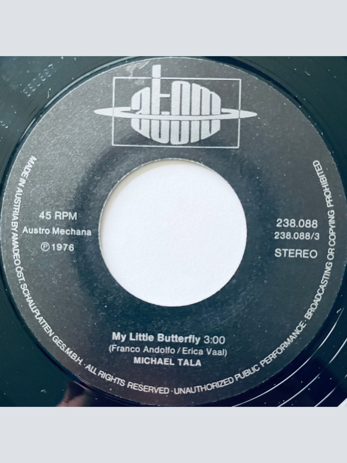 Vinyl / Michael Tala - My Little Butterfly / Hey, Hey, Hey