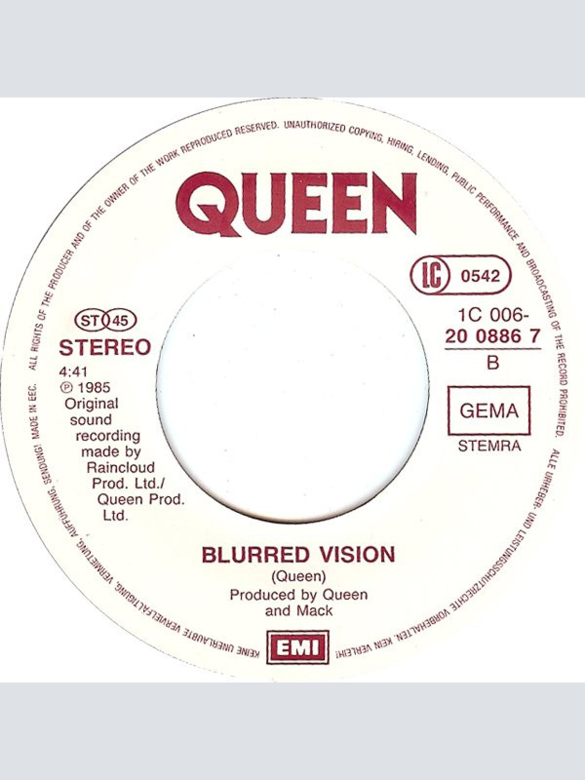 Vinyl / Queen - One Vision