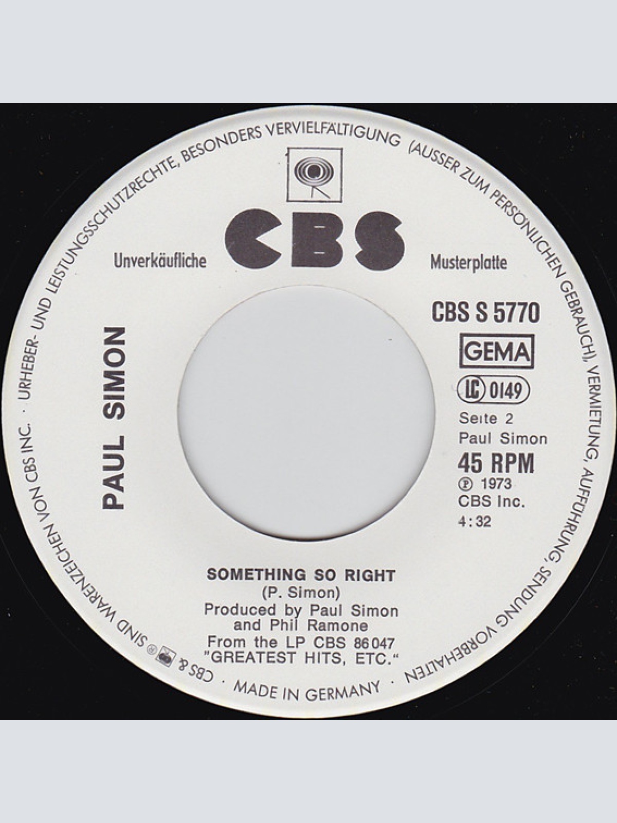 Vinyl / Paul Simon - Slip Slidin' Away