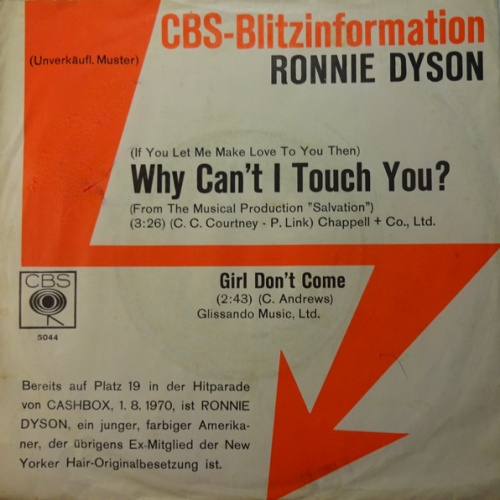 Vinyl / Ronnie Dyson - (If You Let Me Make Love To You Then) Why Can't I Touch You?